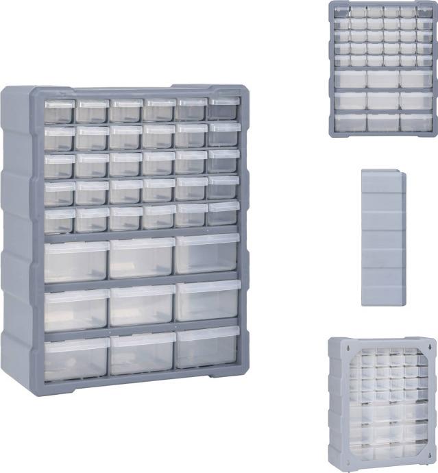 Vidaxl Organizzatore Multi-Cassetto Con 39 Cassetti 38X16X47 Cm - Cassette Per Attrezzi