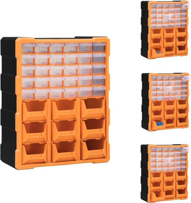Vidaxl Organizzatore Multi-Cassetto Con 39 Cassetti 38X16X47 Cm - Cassette Per Attrezzi