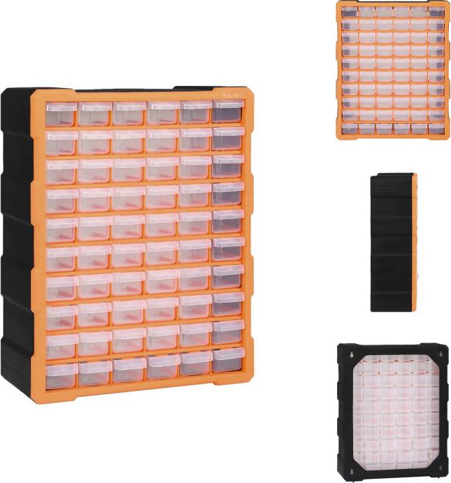 Vidaxl Organizzatore Multi-Cassetto Con 60 Cassetti 38X16X47,5 Cm - Cassette Per Attrezzi