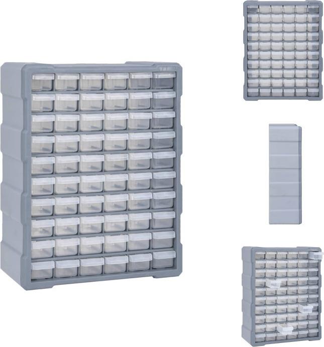 Vidaxl Organizzatore Multi-Cassetto Con 60 Cassetti 38X16X47,5 Cm - Cassette Per Attrezzi