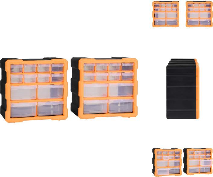 Vidaxl Organizzatore Multi-Cassetto 2 Pezzi 12 Cassetti 26,5X16X26 Cm - Cassette Per Attrezzi