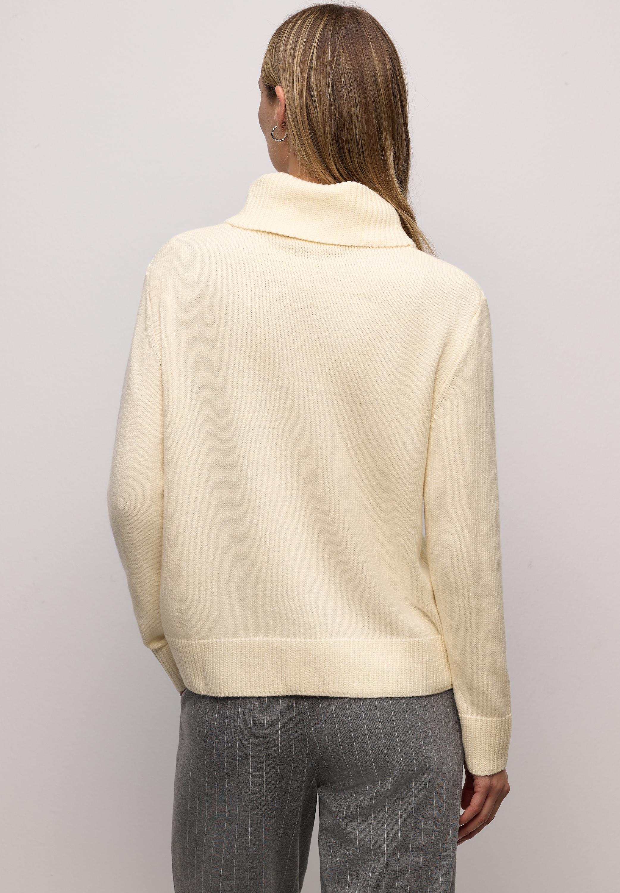 Rollkragenpullover Street One, Damen, Gr. 42, Soft Beige, Stoff, 37% Polyacryl, 29% Baumwolle, 29% Polyester, 5% Polyamid, Unifarben, Normal Normal, Hoch Geschlossener Ausschnitt, RippbüNdchen, Pullover Rollkragenpullover, Grobstrick