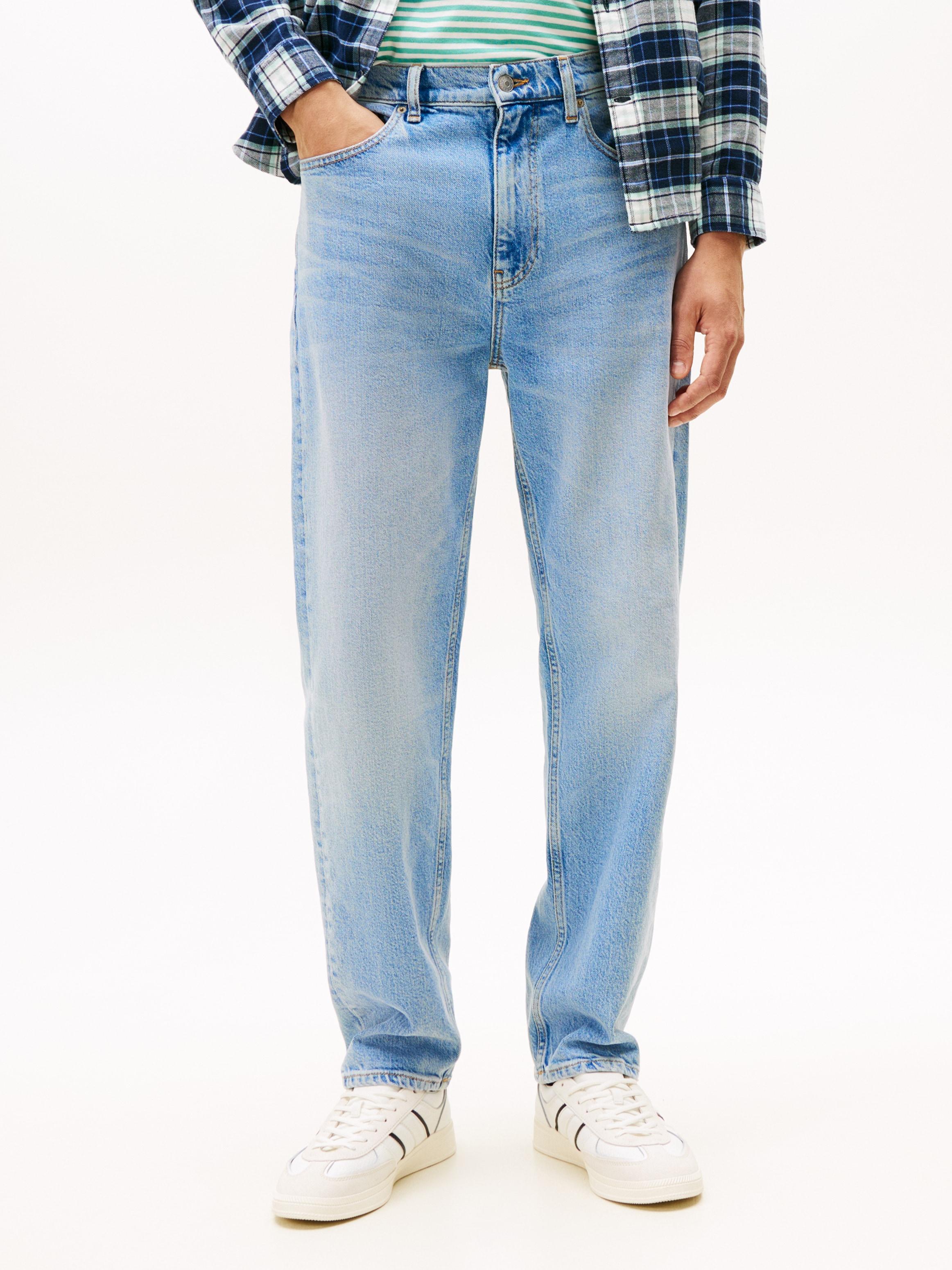 Regular-Fit-Jeans Tommy Jeans "Sonny", Herren, Gr. 32, LäNge 32, Denim Light, Denim/Jeans, Obermaterial: 81% Baumwolle, 18% Lyocell, 1% Elasthan, Regular Fit, Jeans, Tapered Leg, Mit Fade-Effekten