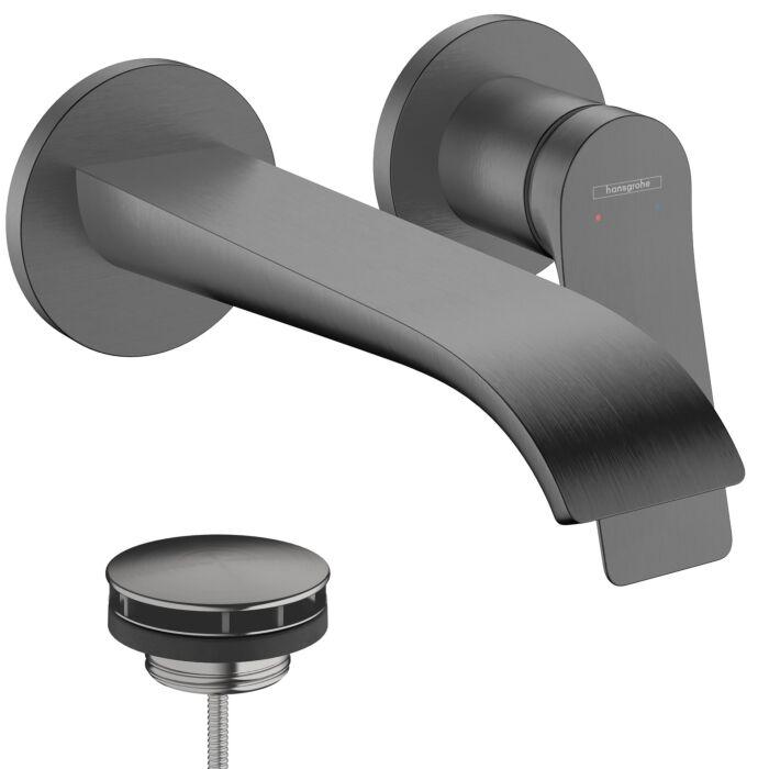 Hansgrohe Vivenis Fertigmontageset 75050340 Unterputz-Waschtischarmatur, FüR Wandmontage, Mit Auslauf 192Mm, Brushed Black Chrome