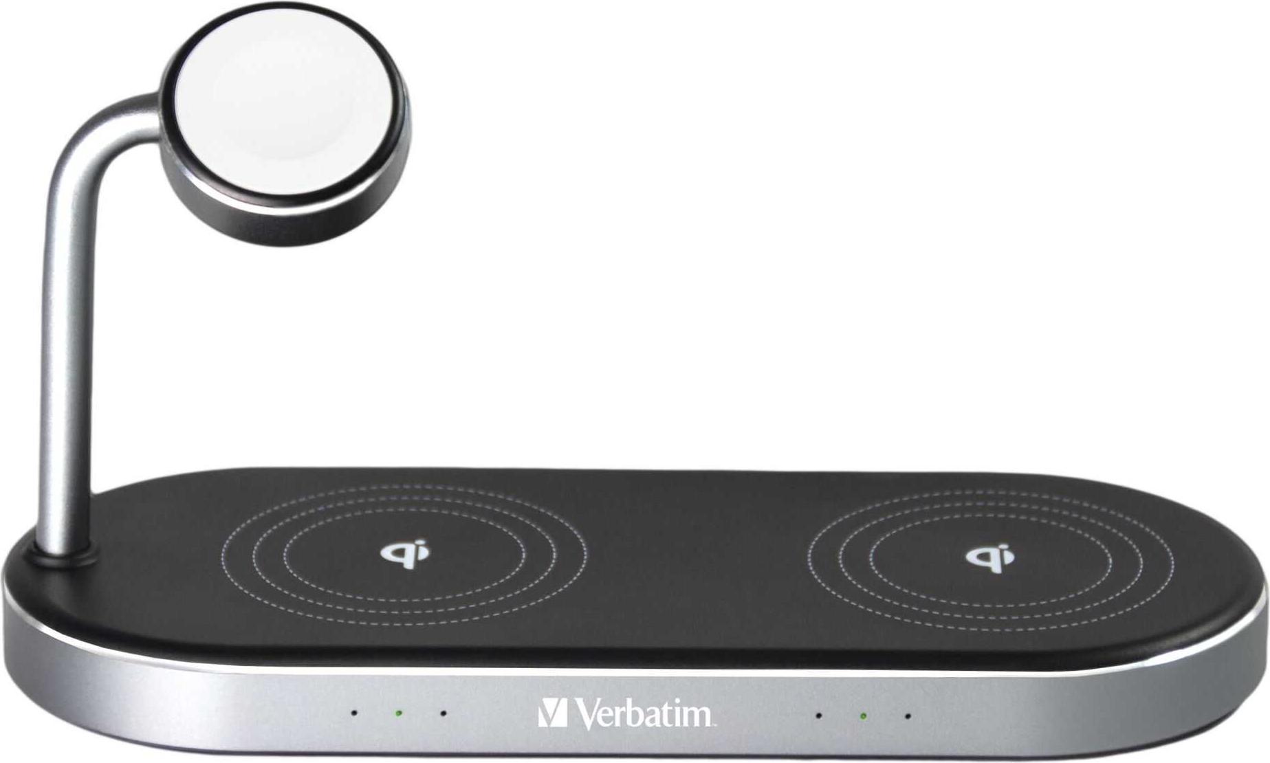 Verbatim 49557 Verbatim WCS-03 3In1 Qi Mfi Dual Wireless Apple Charger Al Dettaglio