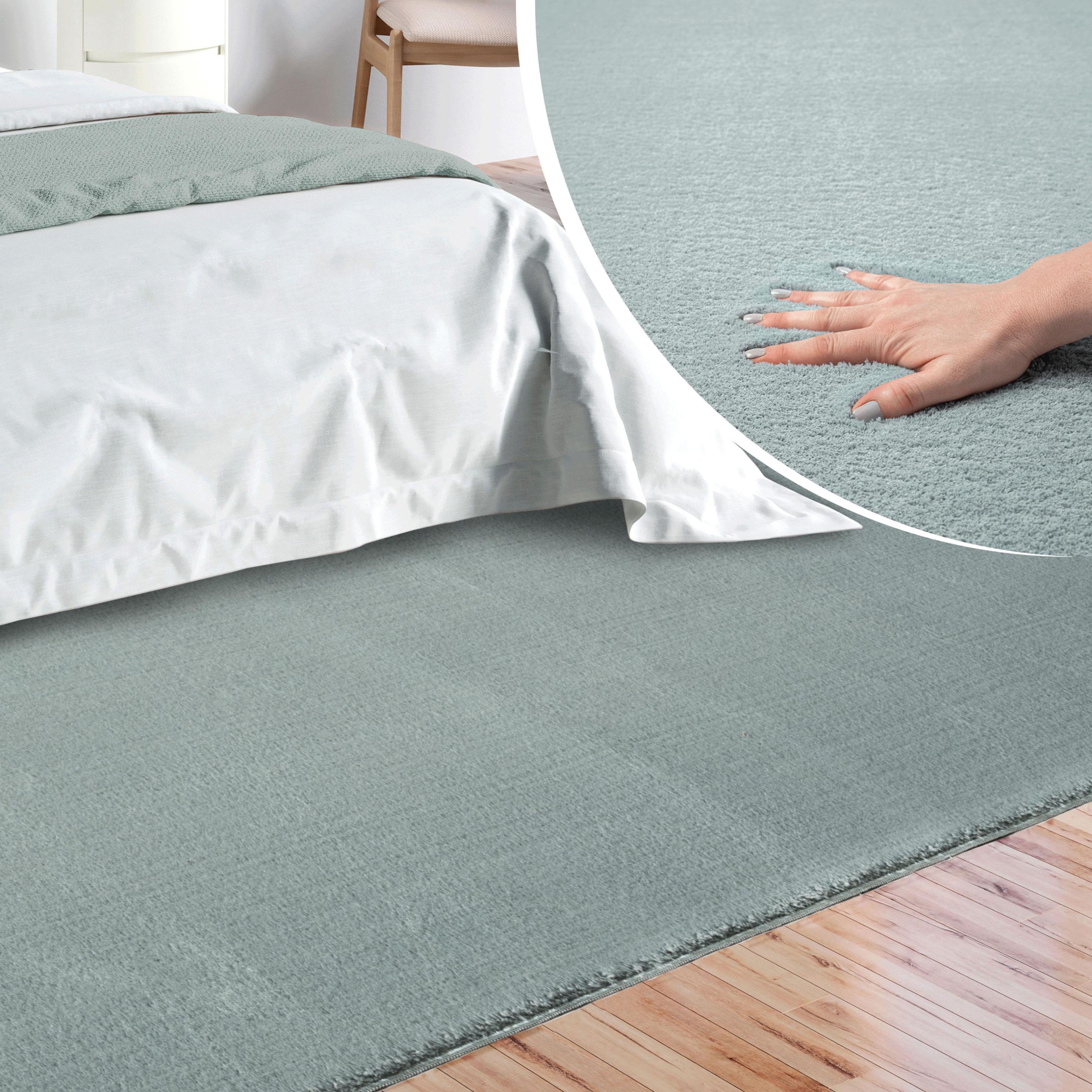 Teppich Merinos "Loft 37, Kunstfellteppich", Blau, B:120Cm H:16Mm L:160Cm, Polyester, Teppiche, Teppich, Weich Und Kuschelig, Fell Haptik, Anti-Rutsch-Unterseite