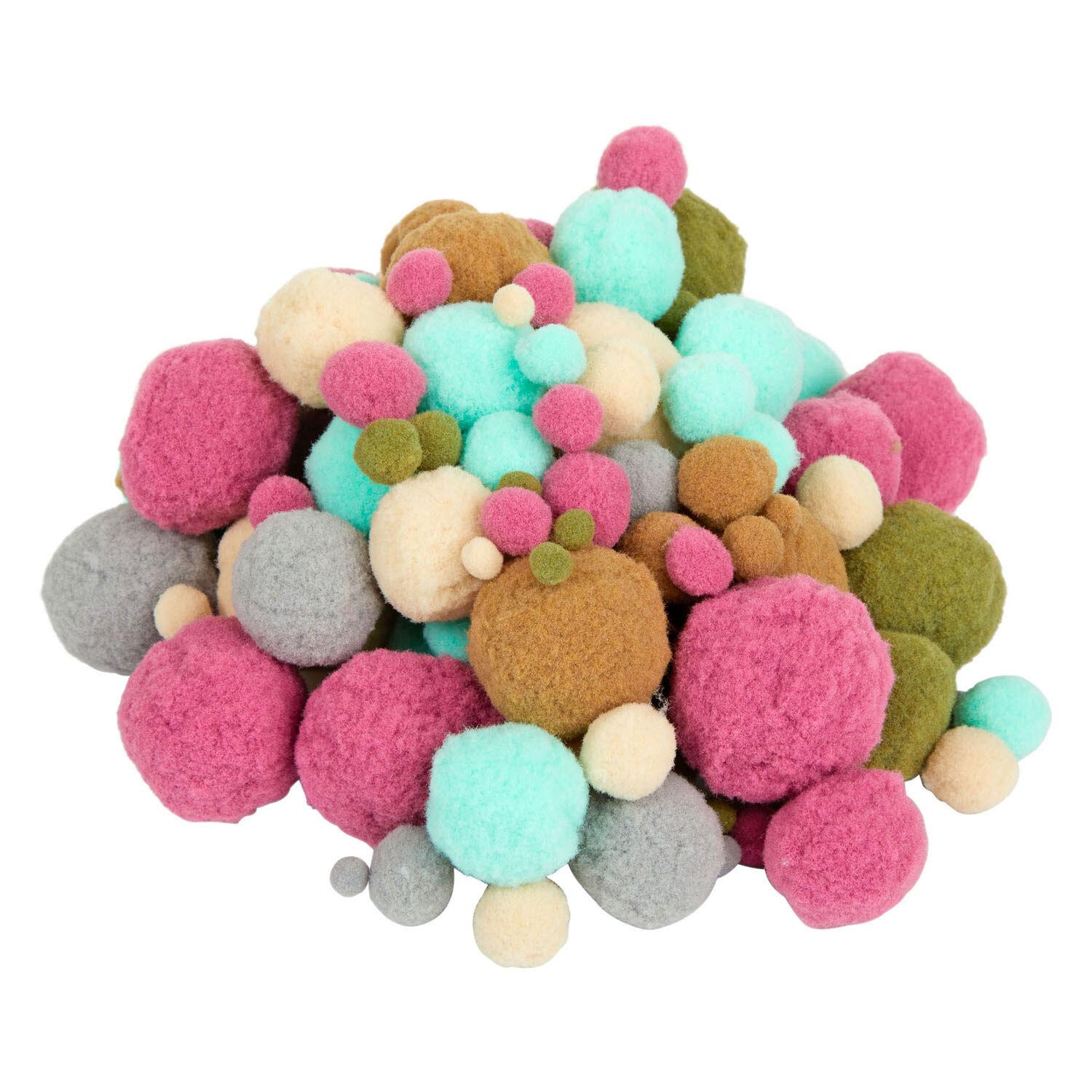 Colorazione - Pom Pom Di Tonalità E Colori Naturali, 300 Pezzi.