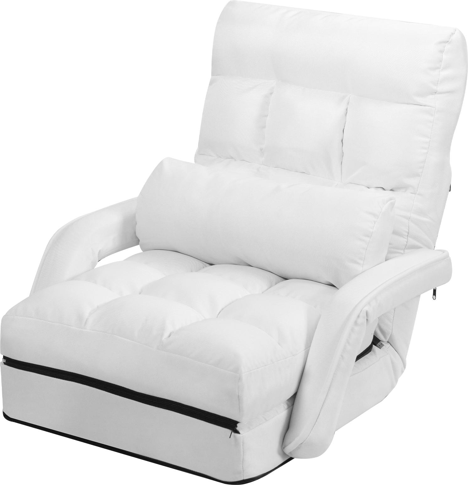 Costway Costway Divano Letto Pigro Pieghevole Poltrona Letto Per Casa E Ufficio Bianco
