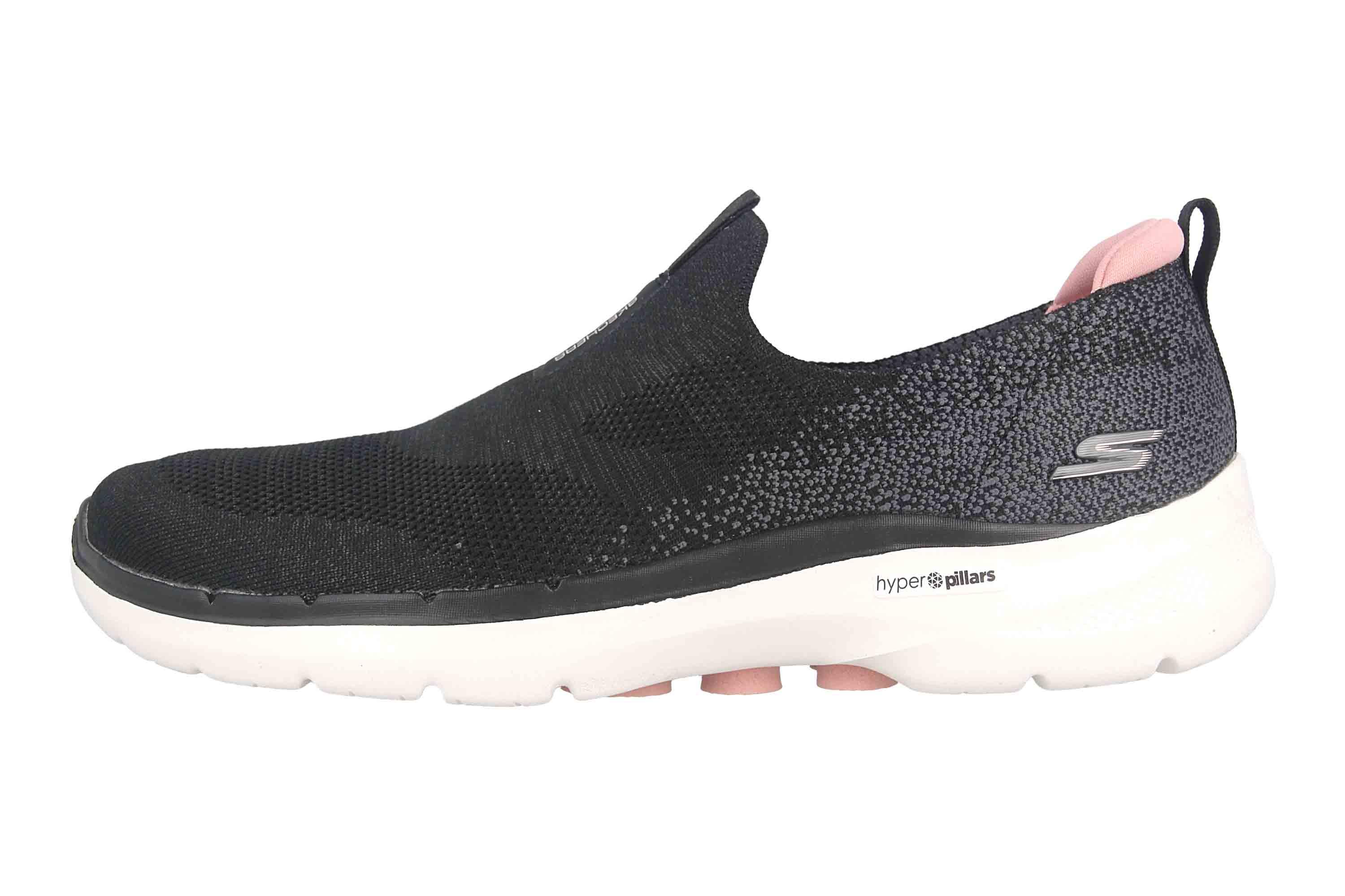 Skechers Go Walk 6 Glimmering Scarpe Da Ginnastica In Taglie Forti Nero 124502 Bkpk Grandi Scarpe Da Donna