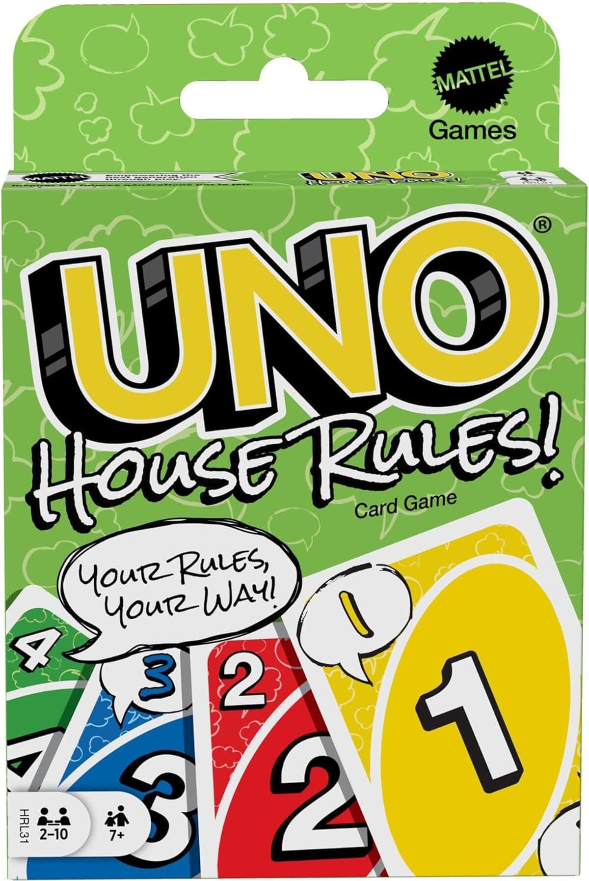 Mattel Games Uno House Rules Gioco Di Carte Per Serate In Famiglia, Serate Di Gioco, Viaggi, Campeggio E Feste, HRL31