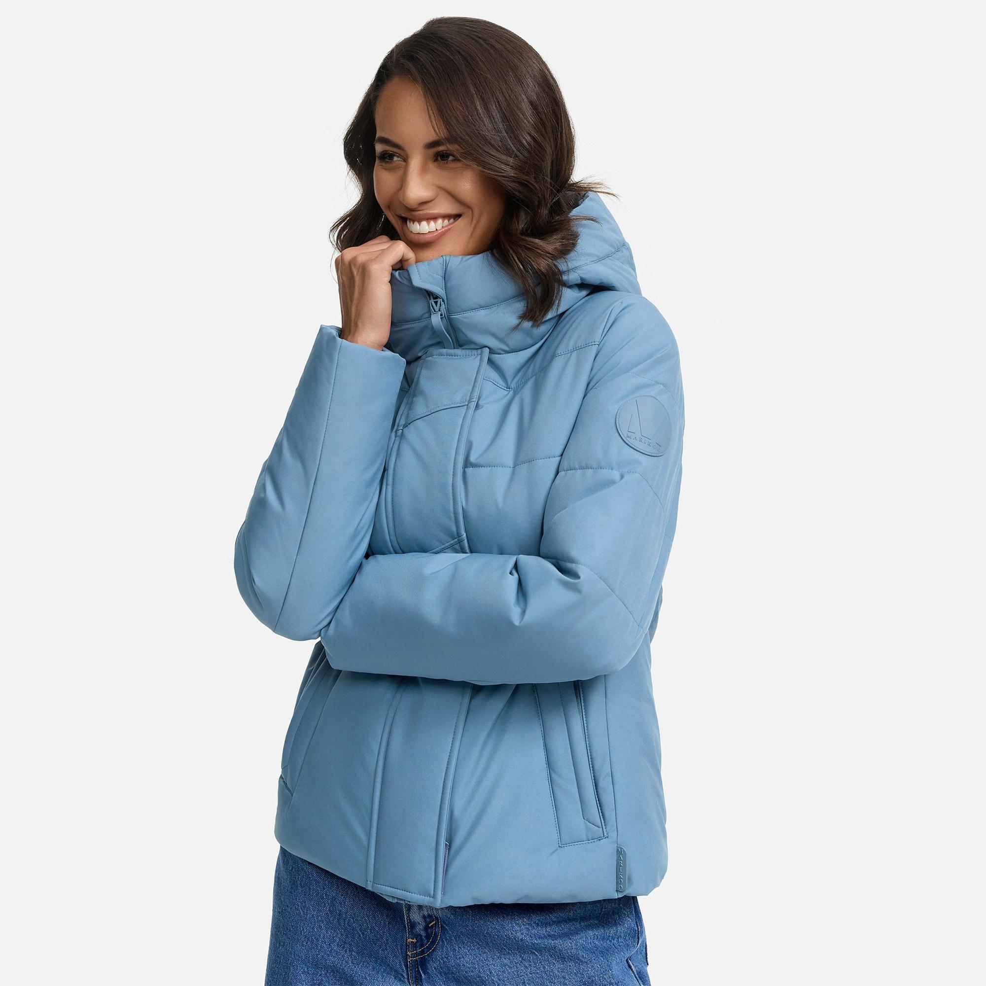 Outdoorjacke Marikoo "Elira", Damen, Gr. S, Blau (Powder Blau), Obermaterial: 100% Polyester. Innenseite: 100% Polyester. Futter: 100% Polyester. Wattierung: 100% Polyester, Jacken Outdoorjacke, Mit Warmem Teddyfell