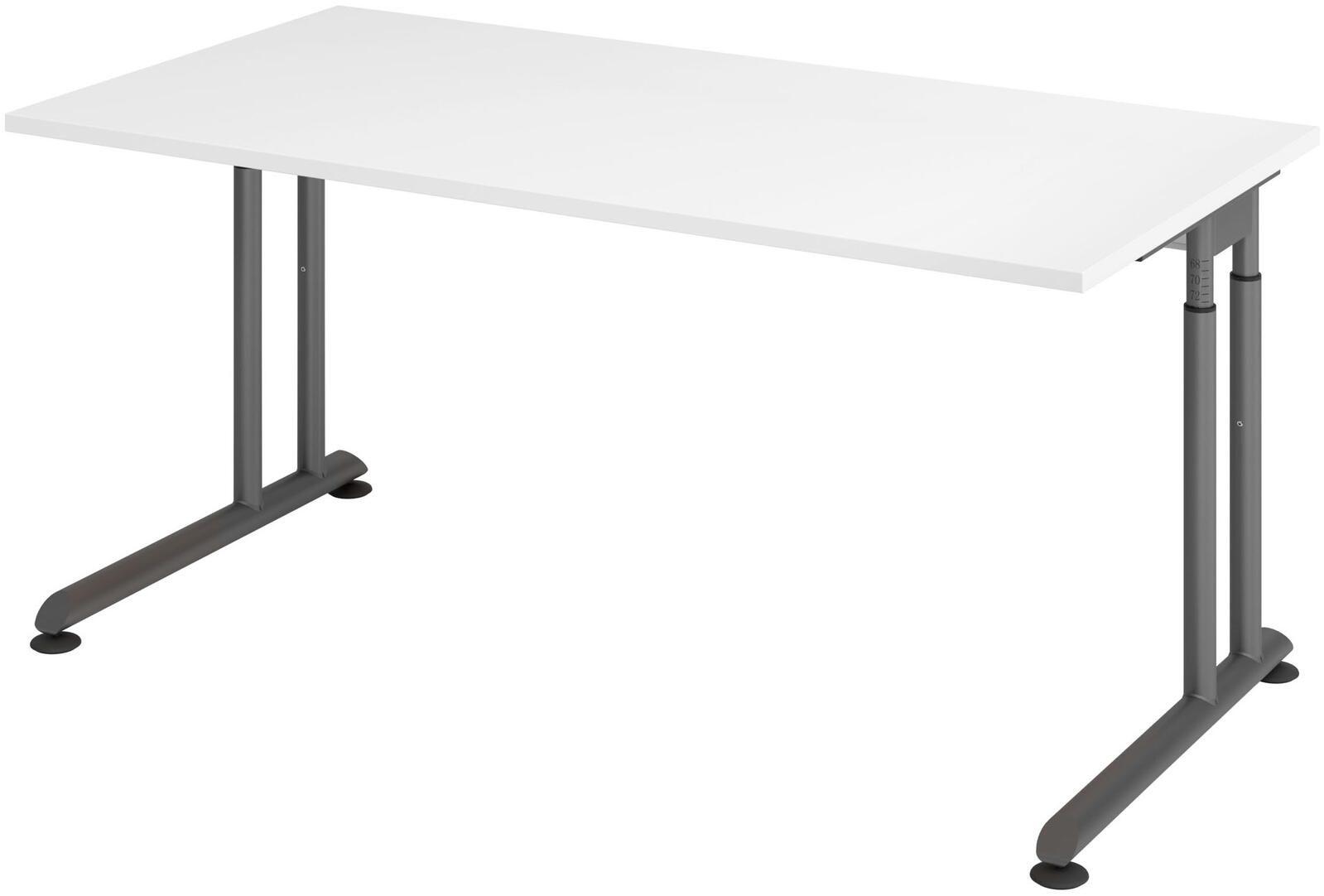 Hammerbacher HöHenverstellbarer Schreibtisch VZS16/W/G Weiß