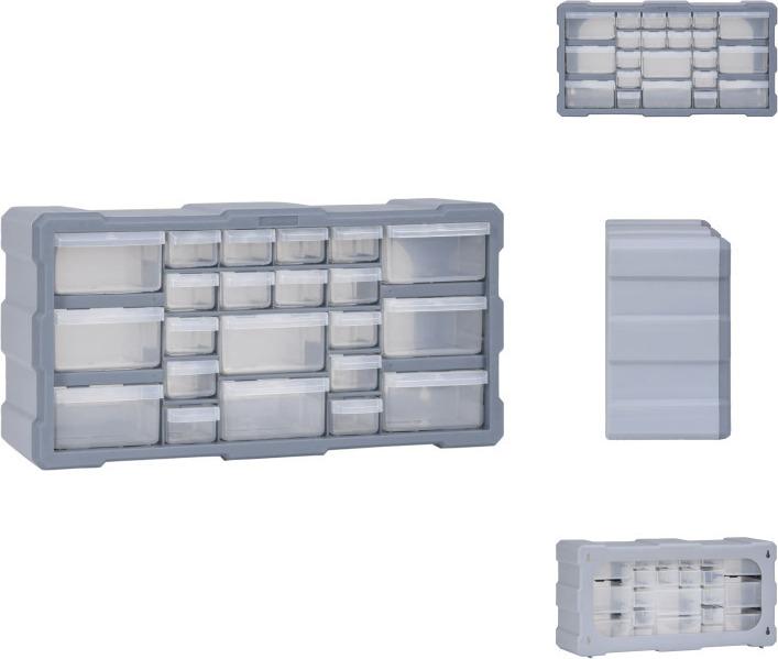 Vidaxl Organizzatore Multi-Cassetto Con 22 Cassetti 49X16X25,5 Cm - Cassette Per Attrezzi