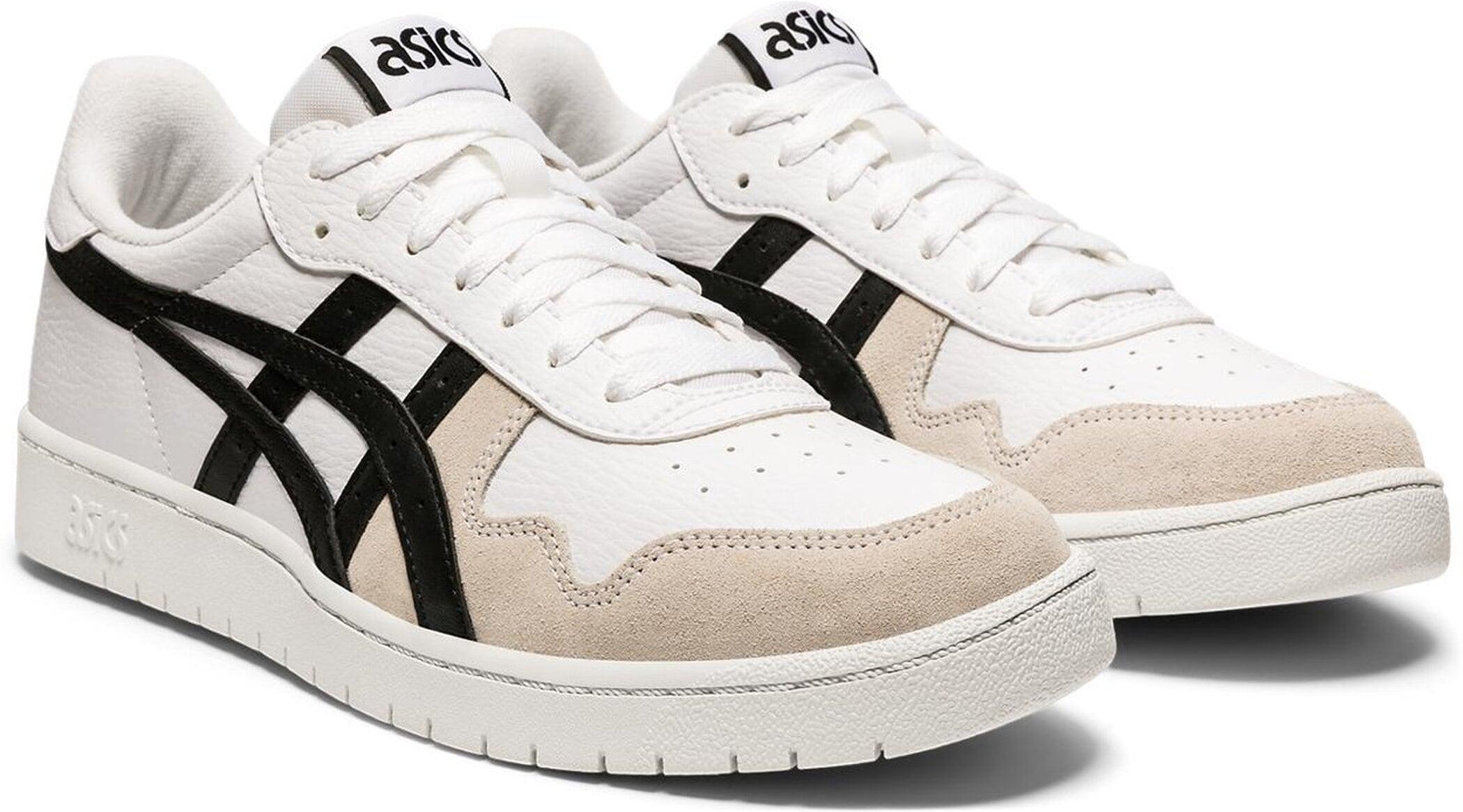 Sneaker Asics Sportstyle "Japan S", Gr. 40, Schwarz-Weiß (Weiß, Schwarz), Leder, Synthetik, Schuhe Skaterschuh Herrenschuh Sneaker Low Sneaker Retrosneaker