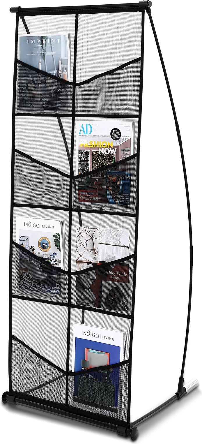 Vevor Portadepliant Da Terra A 4 Livelli E 8 Scomparti, Portadocumenti In Rete Per Cataloghi Di Giornali, Portadepliant Con Borsa Per Negozi, Mostre E Uffici 53 X 44 X 134 Cm