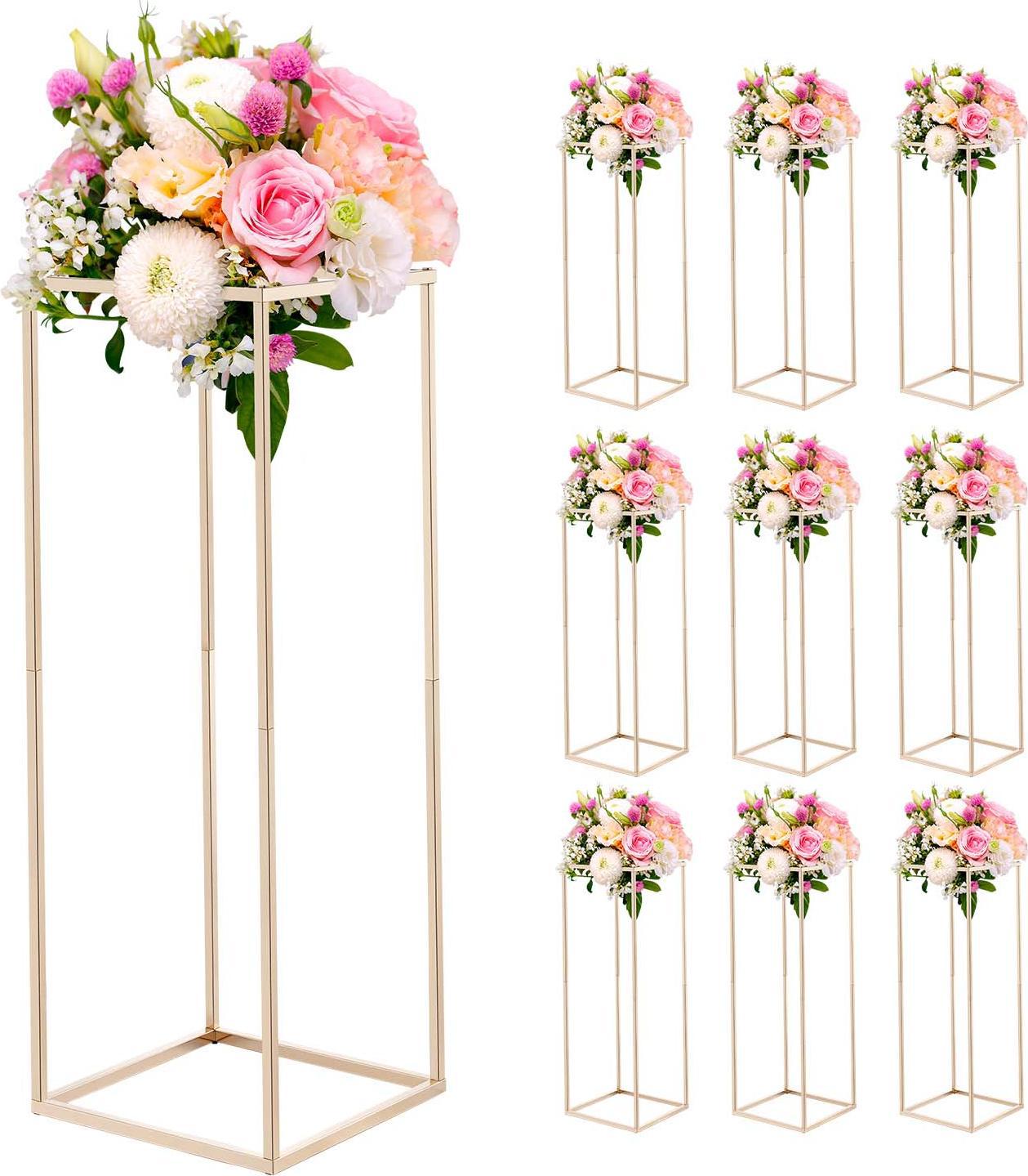 Vevor Portafiori Da Matrimonio 280X280X800 Mm, 10 Pz. Sgabello Per Fiori Con Vite Nascosta, Sgabello Rettangolare Per Piante Per Matrimoni, Feste, Compleanni, Casa, Supporto Per La Decorazione Della Tavola