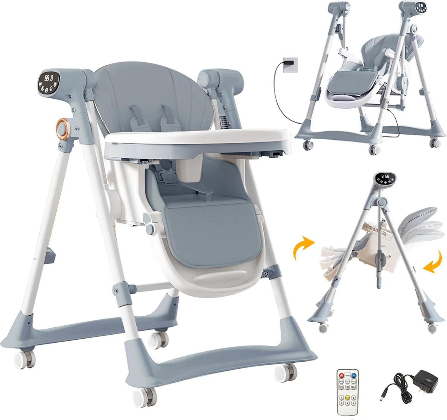 Seggiolone, Regolabile In Altezza, Facile Da Pulire, 8128-GREY