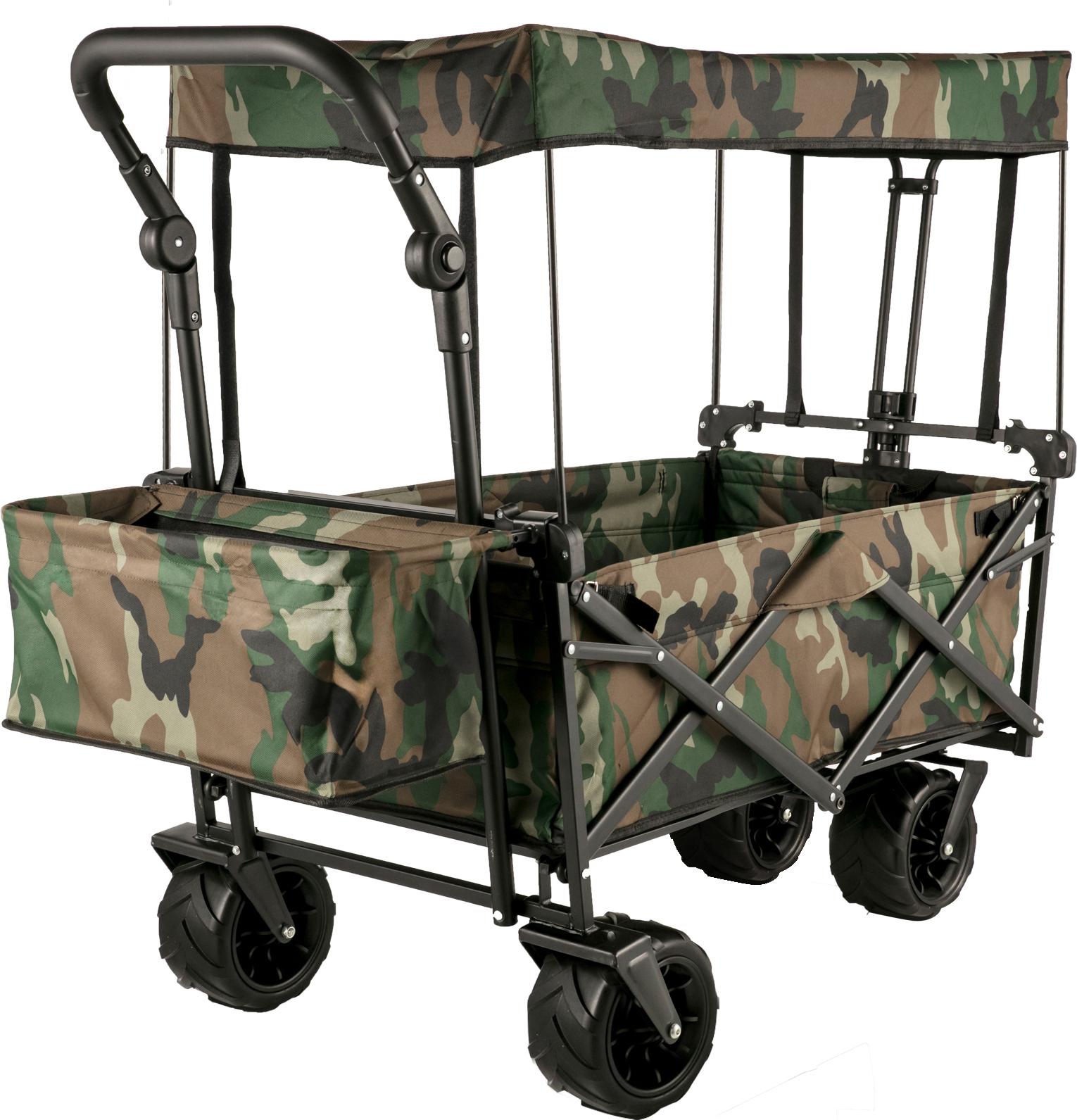 Vevor Carrello Manuale Carrello Pieghevole Con Tetto Carrello Da Trasporto Carrello Da Giardino 100 Kg Camouflage