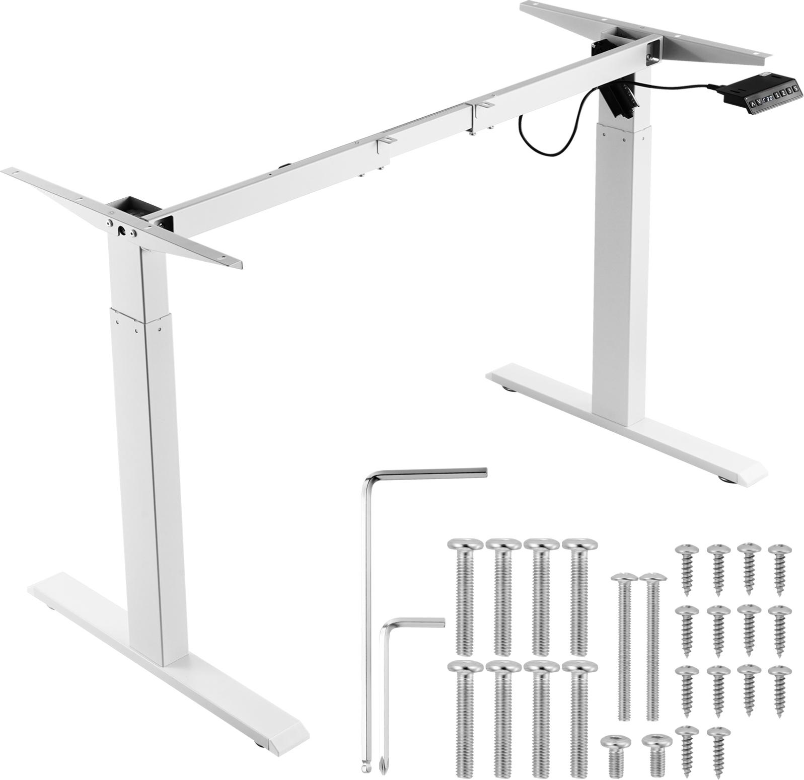 Telaio Per Scrivania Vevor, Regolabile In Altezza Da 70 A 117 Cm E In Lunghezza Da 95 A 58 Cm, Telaio Elettrico Per Scrivania, Base Ergonomica Per Postazione Di Lavoro Fai Da Te Per L'ufficio In Casa (Solo Telaio Bianco)