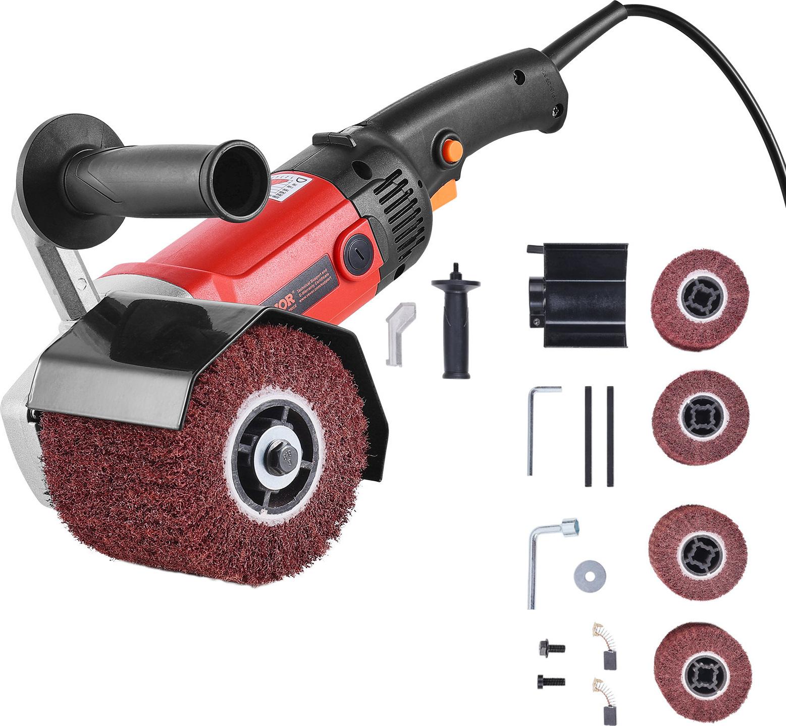 Macchina Lucidatrice Vevor, 1200 W, 6 Velocità Variabili, Strumento Per Il Trattamento Delle Superfici, Lucidatrice Elettrica Portatile Per Metalli Con 4 Ruote Lucidanti In Fibra Per Acciaio Inox, Metalli Non Ferrosi