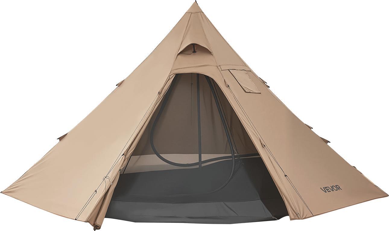 Tenda Da Campeggio Vevor Per 4 Persone, Tenda Tipi Con Attacco Per Stufa E Tenda Interna, Tenda Da Campeggio Invernale Portatile Con Gonnellino Da Neve, Tenda Impermeabile 4 Stagioni Per Pesca E Zaino In Spalla