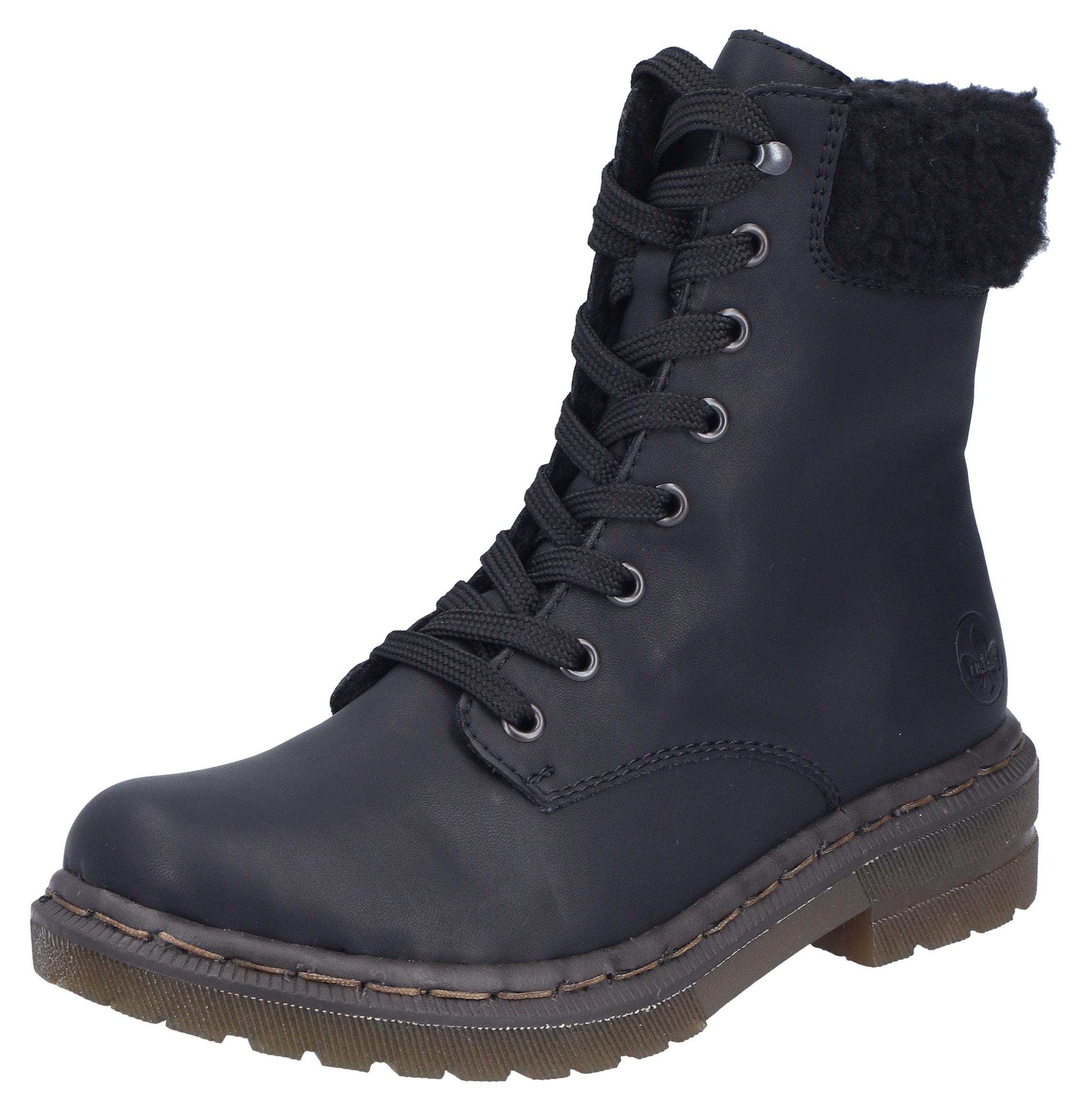 Winterstiefelette Rieker, Damen, Gr. 38, Schwarz, Lederimitat, Textil, Unifarben, Basic, Schuhe Winterstiefelette, Mit InnenreißVerschluss