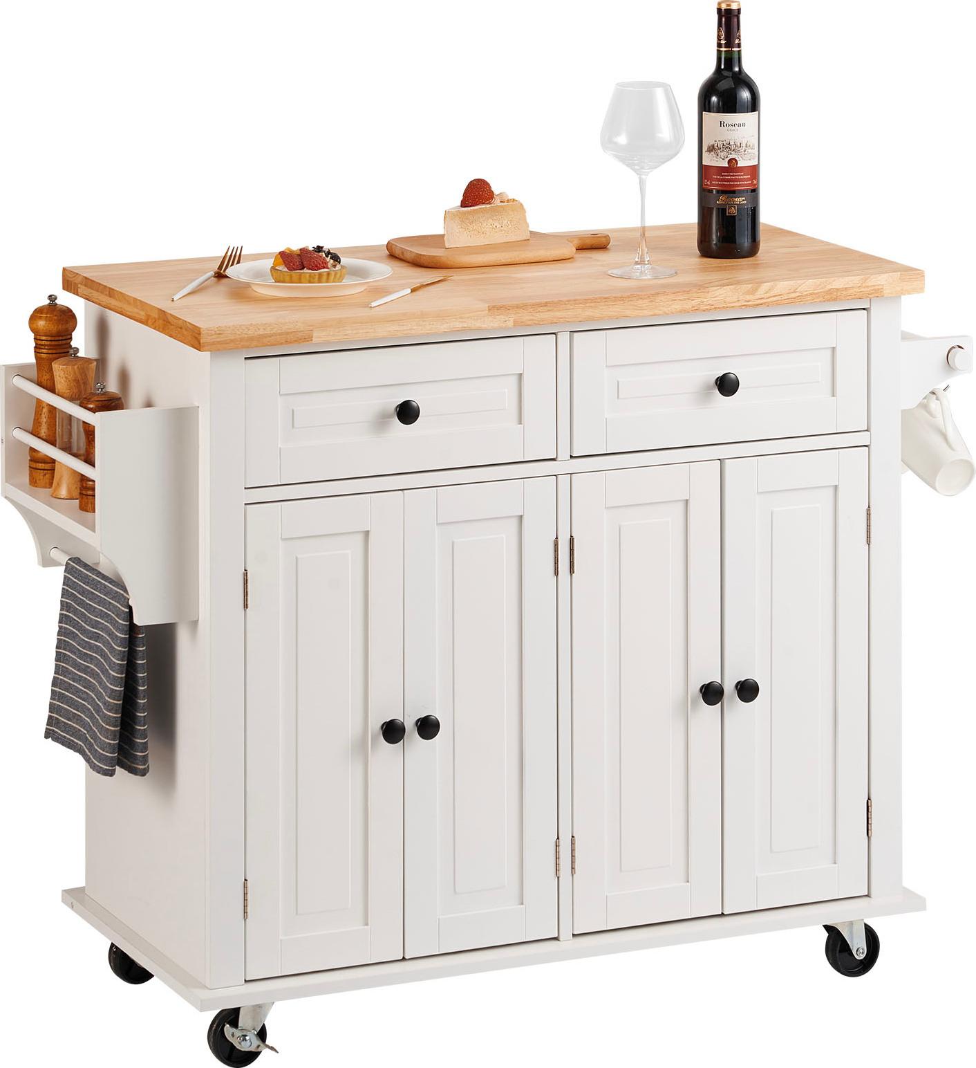 Vevor Isola Da Cucina Carrello Da Cucina 1100X450X825Mm Porta Asciugamani Carrello Laterale