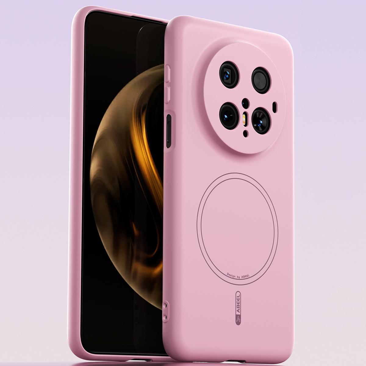 Custodia Magnetica Per Huawei Mate 70 Pro/Mate 70 Pro+, Compatibile Con Magsafe, Silicone Liquido, Antiurto E Antigraffio Rosa