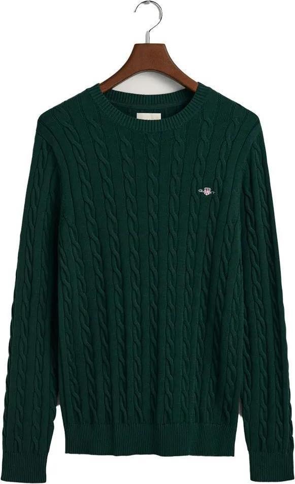 Gant Felpa In Cotone Con Cavi, Verde Xl