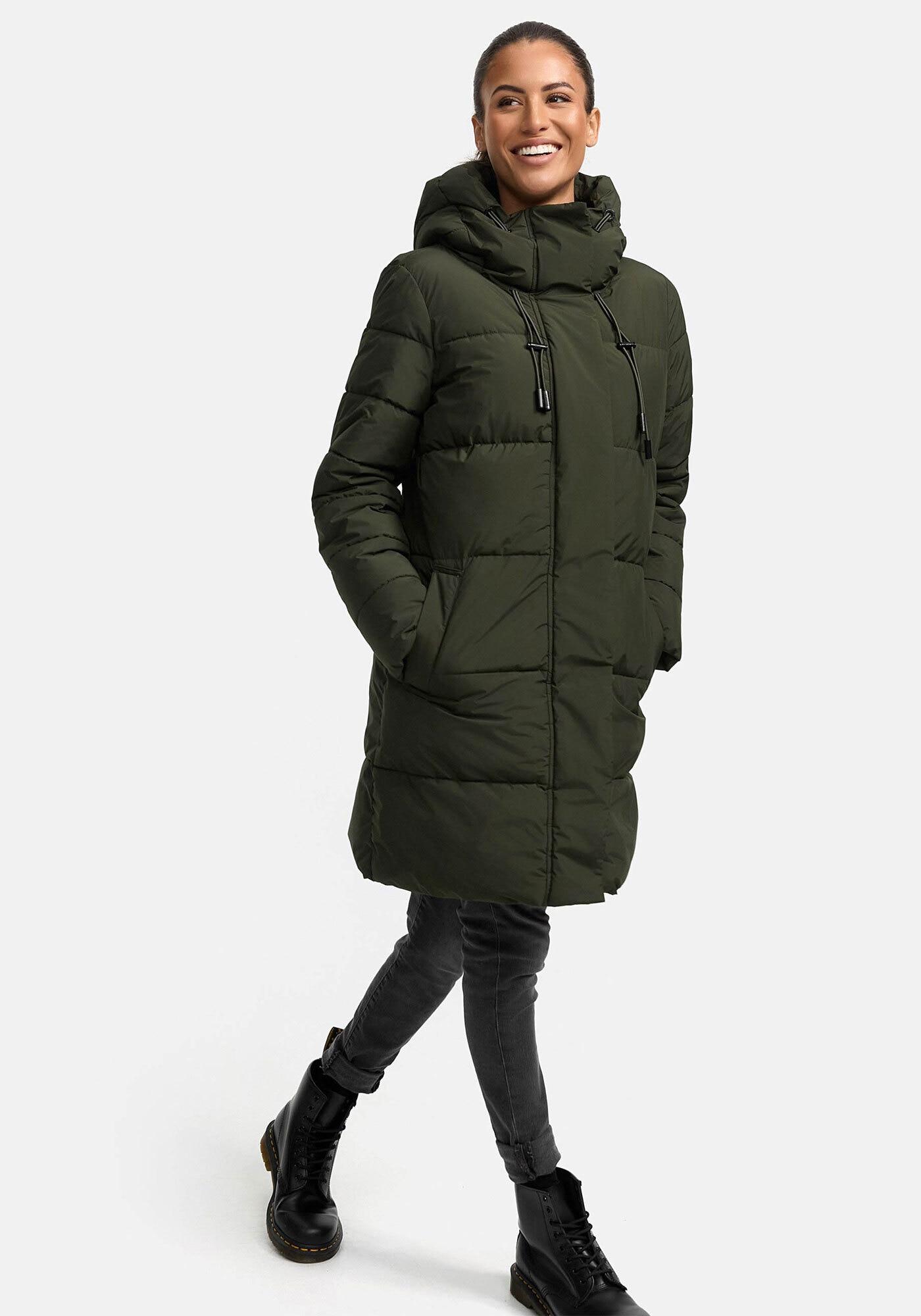 Winterjacke Marikoo "Kaituu Xvi", Damen, Gr. 3XL, GrüN (Schwarz Olive), Obermaterial: 100% Polyester. Innenseite: 100% Polyester. Futter: 100% Polyester. Wattierung: 100% Polyester, Jacken Winterjacke, Mit GroßEr Kapuze