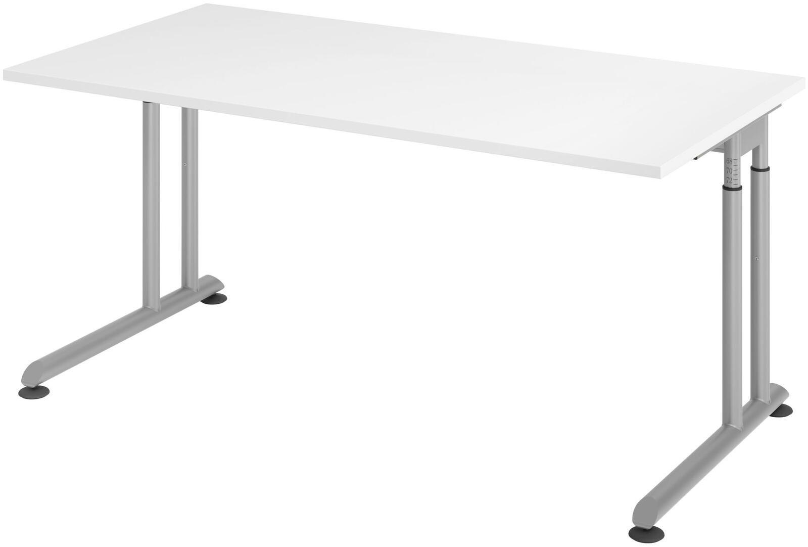Hammerbacher HöHenverstellbarer Schreibtisch VZS16/W/S Weiß