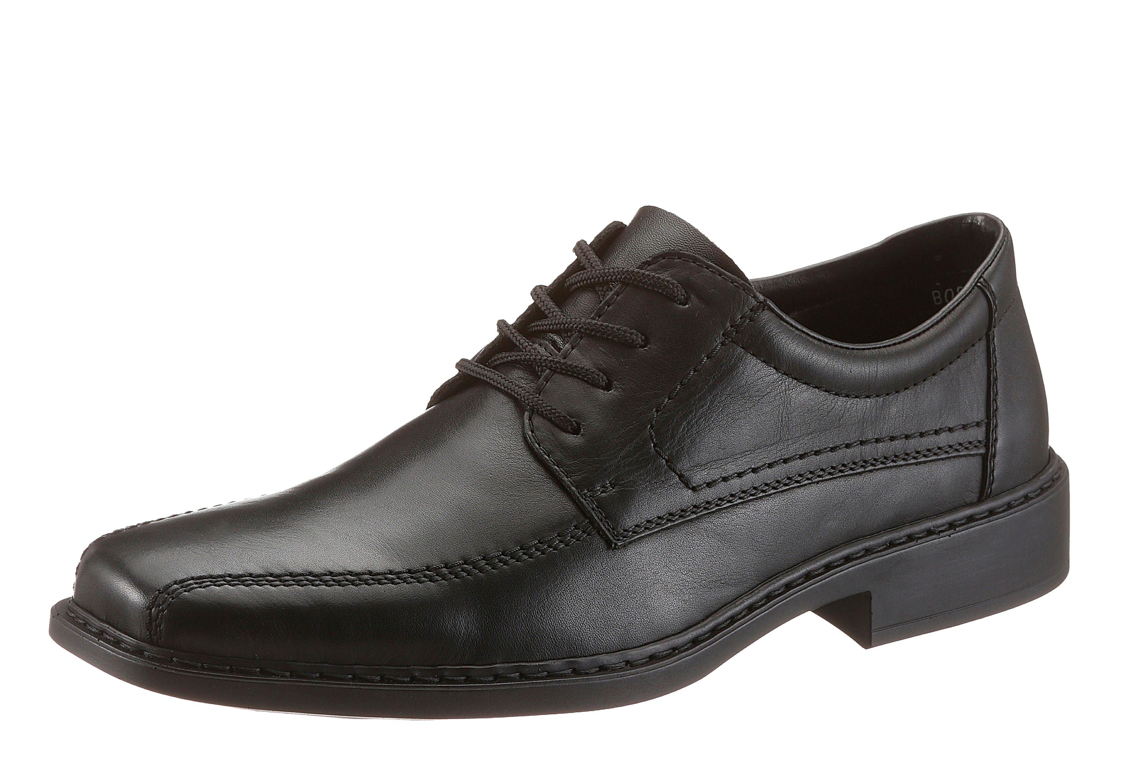 SchnüRschuh Rieker, Herren, Gr. 42, Schwarz, Leder, Schuhe SchnüRschuh, Mit Klassischer Ziernaht, Freizeitschuh, Halbschuh, SchnüRschuh