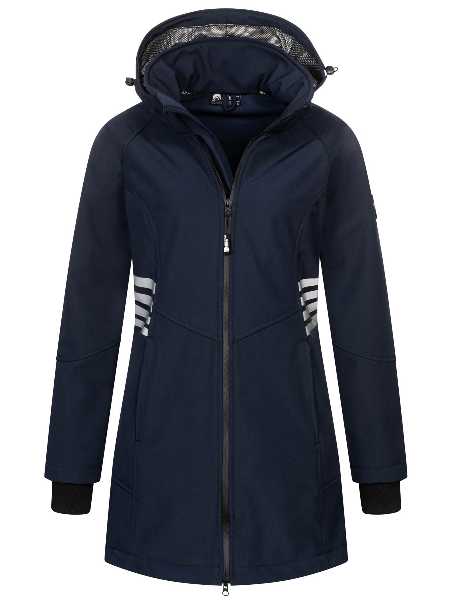 Softshelljacke Arctic Seven "Asgiuliana", Damen, Gr. Xs, Blau (Navy), Obermaterial: 96% Polyester, 4% Elasthan. Innenseite: 100% Polyester, BüNdchen, Jacken Softshelljacke, Mit Abnehmbarer Kapuze