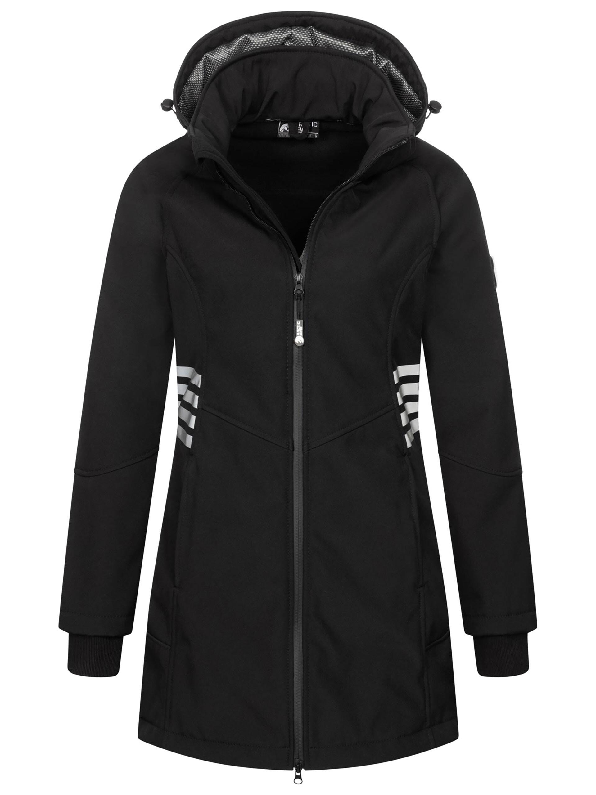 Softshelljacke Arctic Seven "Asgiuliana", Damen, Gr. Xs, Schwarz, Obermaterial: 96% Polyester, 4% Elasthan. Innenseite: 100% Polyester, BüNdchen, Jacken Softshelljacke, Mit Abnehmbarer Kapuze