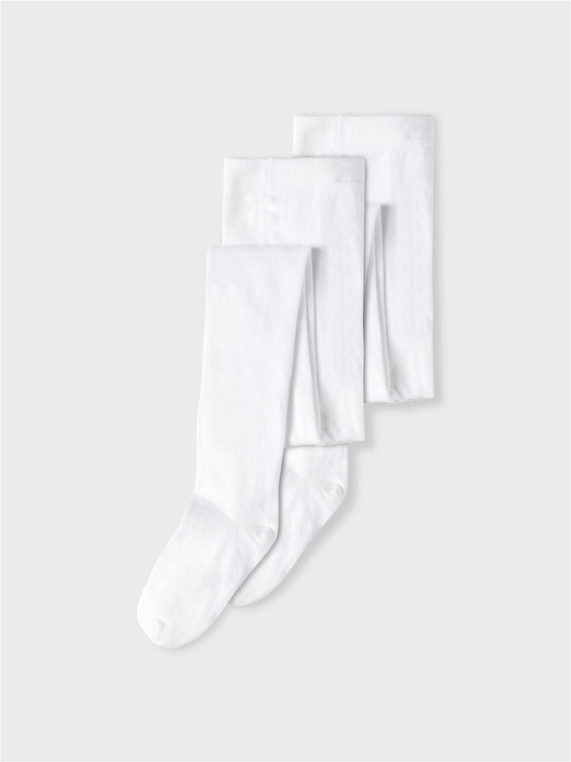 Strickstrumpfhose Name It, Kinder, Gr. 86/92, Weiß (Hellweiß), Obermaterial: 80% Baumwolle, 15% Polyamid, 5% Elasthan, Unifarben, Elastisch, Strumpfhosen