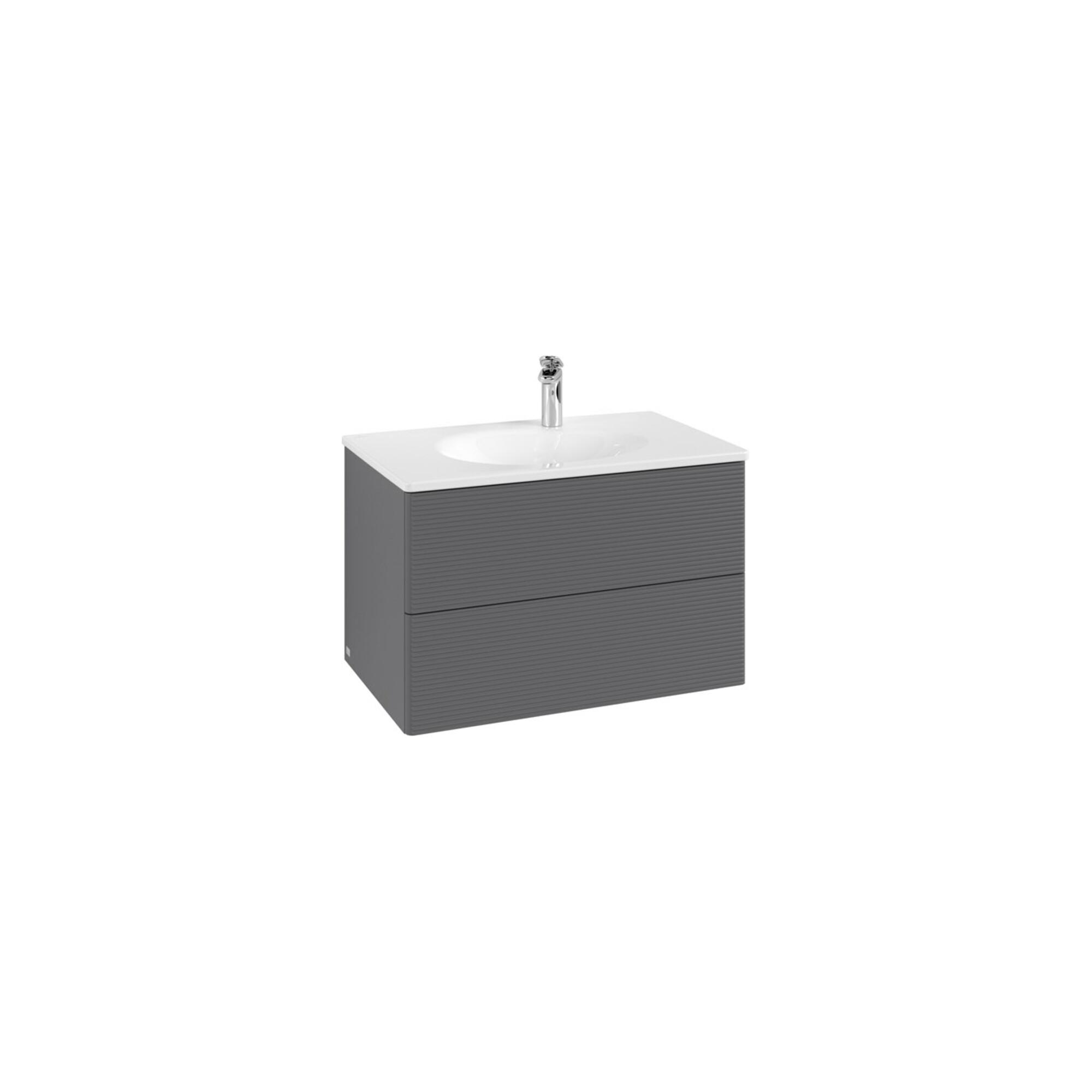 V&B Waschtischunterschrank Auszugbeleuchtung Antao 79X50X50Cm, Mit Frontstruktur, Anthrac. M Lac ; Villeroy & Boch (L04100GK)