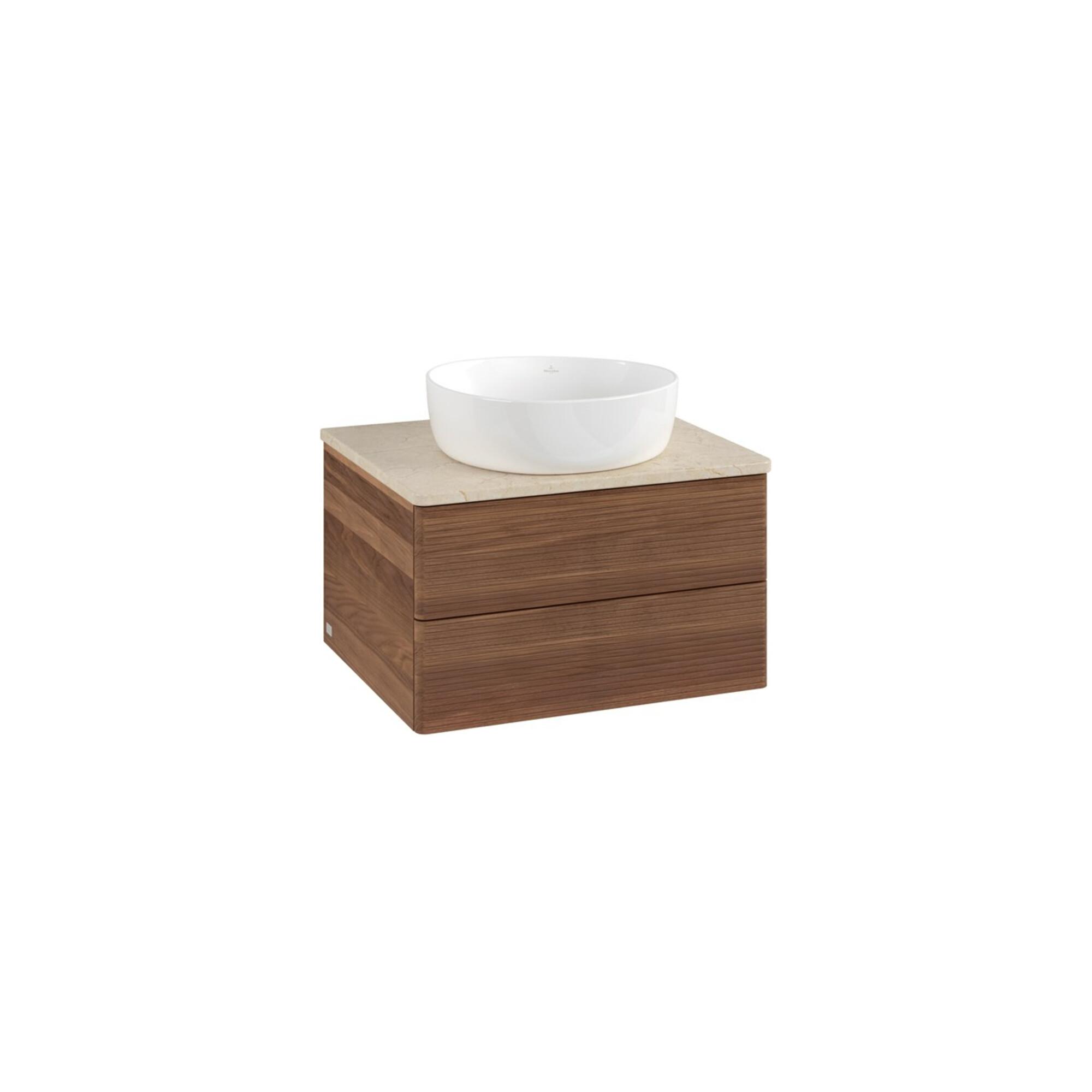 V&B Waschtischunterschrank Mit Frontstruktur -Beleuchtung Antao 60X36X50Cm, Wbp-Farbe Botti., W. Walnut ; Villeroy & Boch (L18113HM)