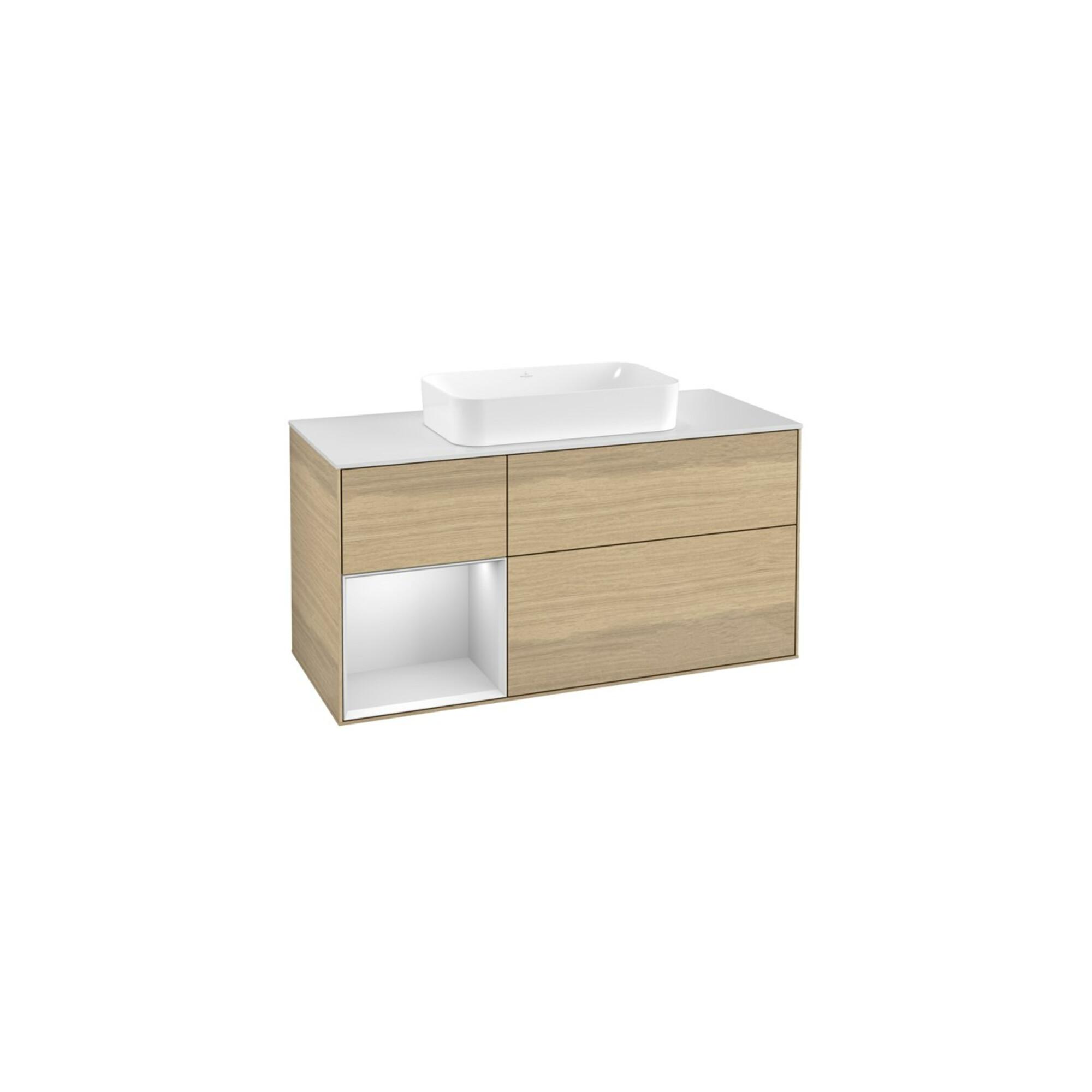 V&B Waschtischunterschrank Wandbeleuchtung Finion 120Cm, Pl W M, Reg Li Wh. M Lac, Oa Ven ; Villeroy & Boch (G291MTPC)
