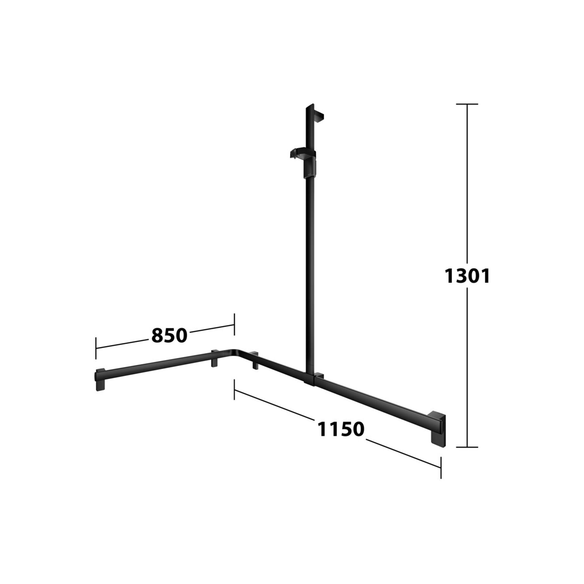 Keuco Duschhandlauf Axess Sw M, 1150/850Mm, M Brausestange, Re Ausf (35015370201)