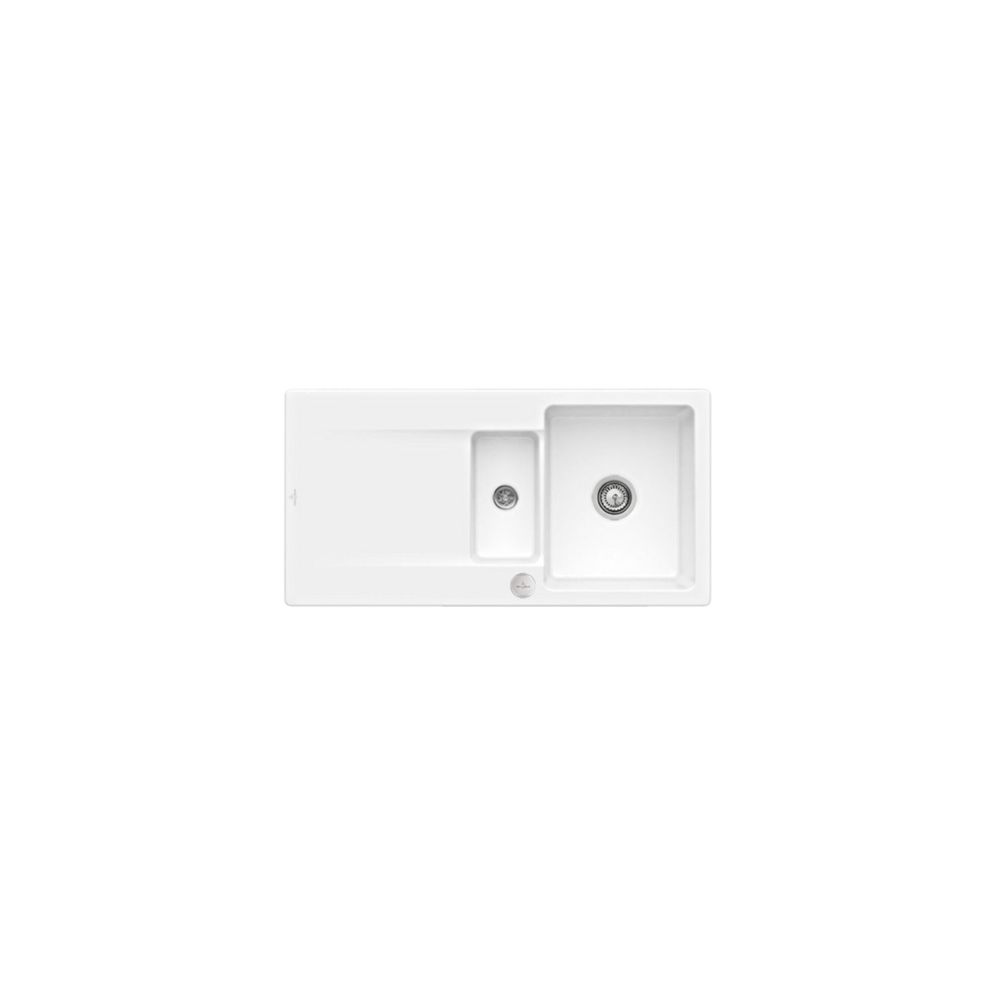 V&B BüNdige SpüLe Siluet 60 R Flat M Abl.Garn, Exzenter, Snow White ; Villeroy & Boch (33372FKG)