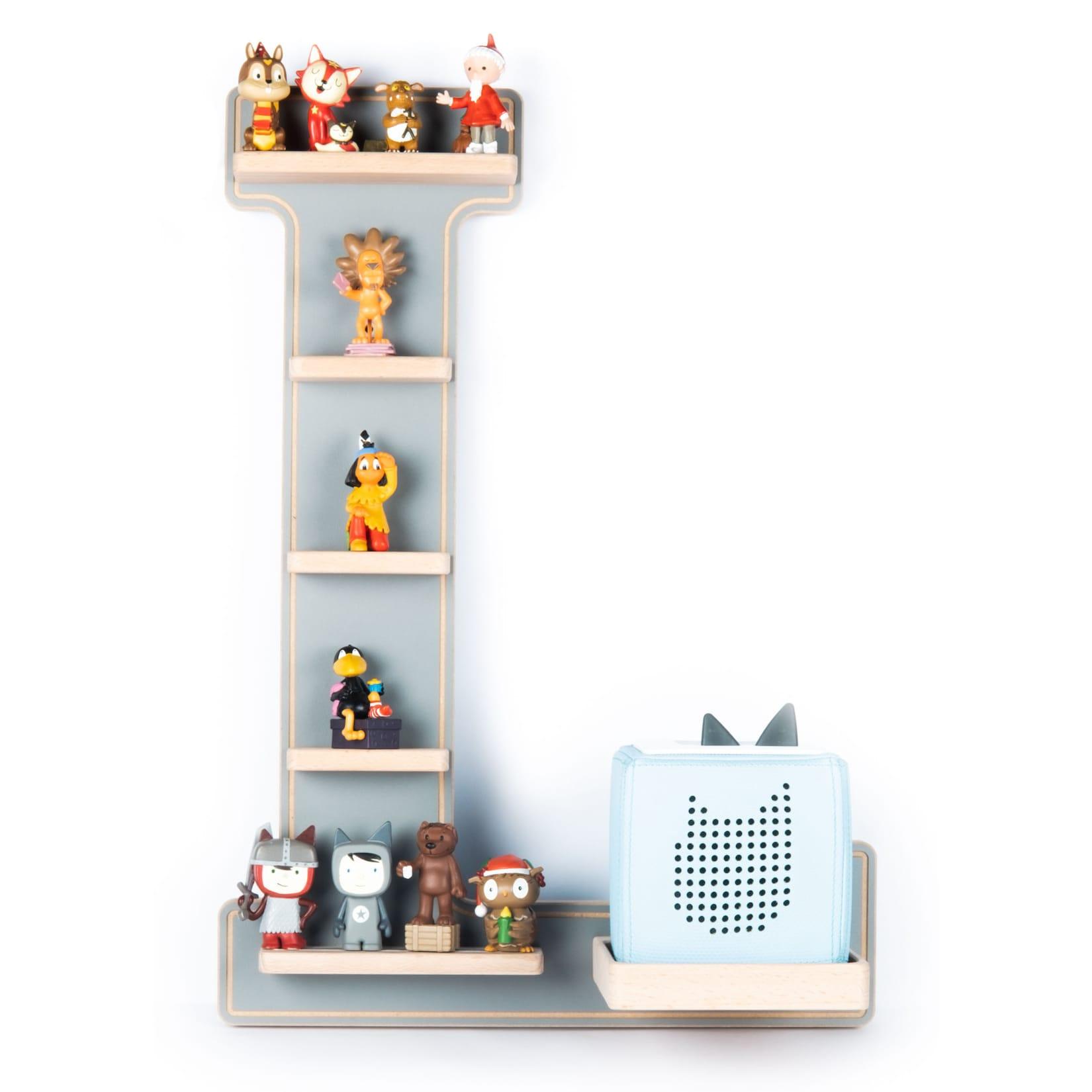 Boarti Kinderregal Buchstabe L HäNgend FüR Toniebox Und Tonie Figuren Platzsparendes Regal H. 54 X B. 38 X T. 19 Wandregal FüR Musikbox Figuren Aufbewahrung MagneteinsäTzen Aufbewahrungsregal Holz