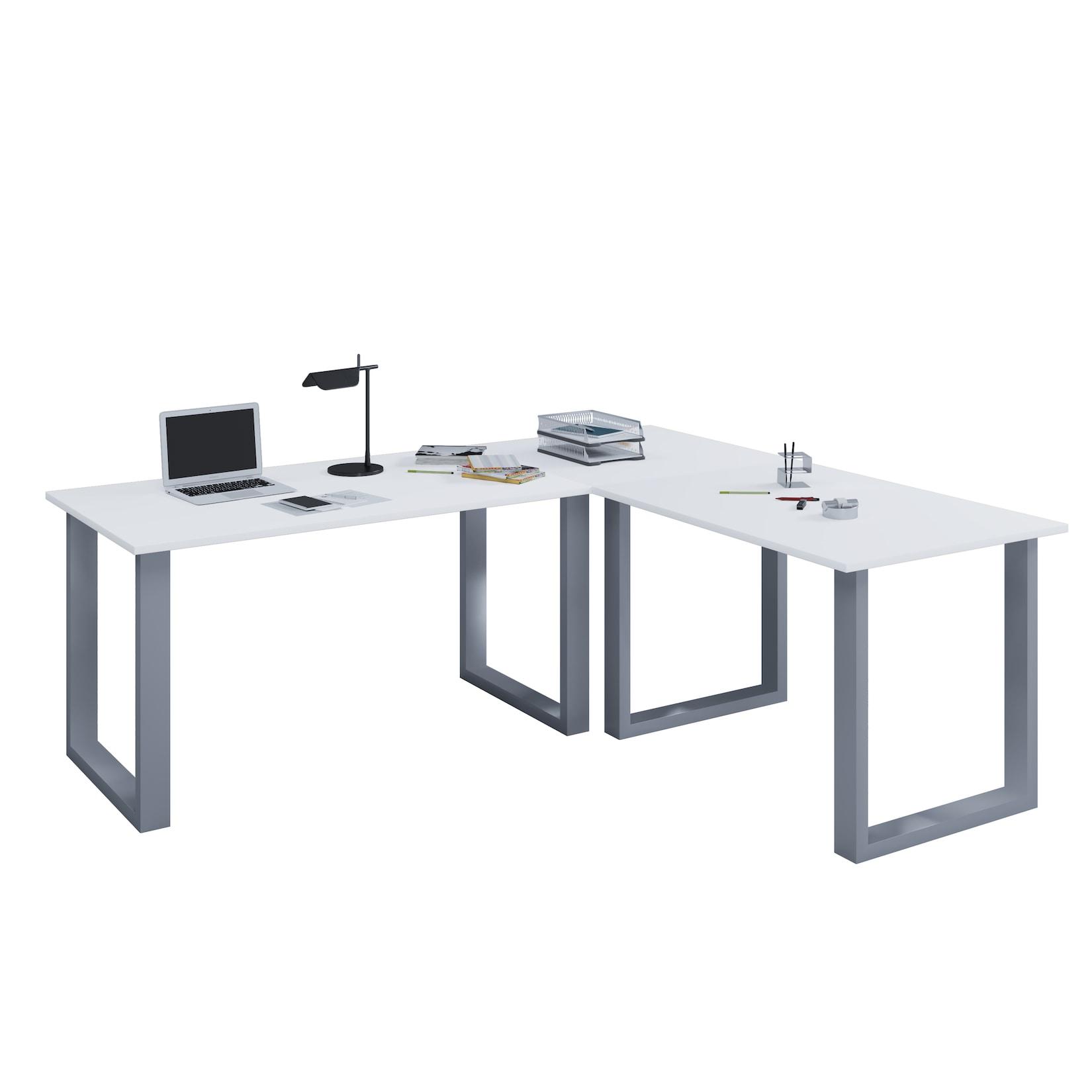 Vcm Vcm Holz Schreibtisch Eckschreibtisch Schlicht 190X160 L Form Links Oder Rechts Arbeitstisch Platte 50 Cm Tief Computertisch BüRomöBel - Lona U