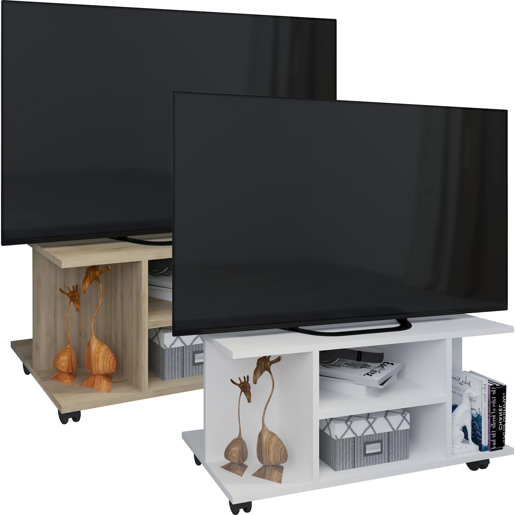 Vcm TV MöBel Lowboard Fernsehregal Mit Rollen MaßE H. 40 X B. 80 X T. 40 Cm Fernseh MöBel - Findalo