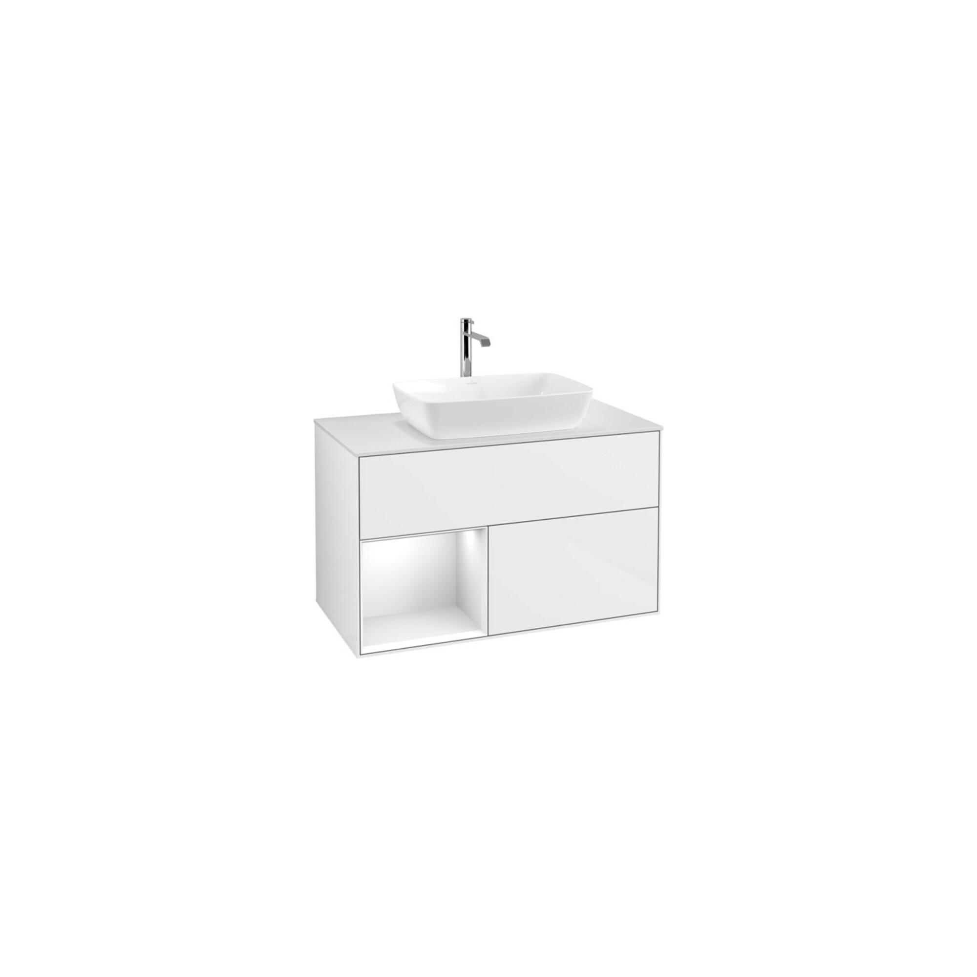 V&B Waschtischunterschrank Finion 100, Pl W M, Rg Glo Wh. Lac, Glo Wh. Lac ; Villeroy & Boch (F771GFGF)