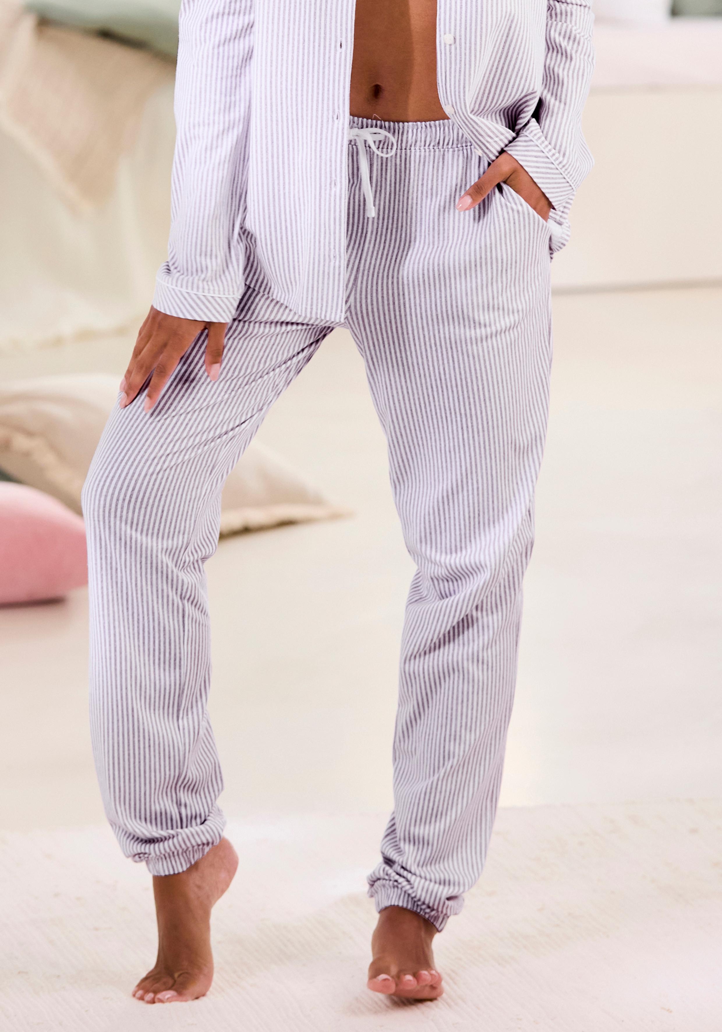 Pyjamahose S.Oliver, Damen, Gr. 32/34, N-Gr, Rot (Bordeaux, Gestreift), Single Jersey, Obermaterial: 50% Baumwolle, 50% Viskose, Gestreift, Bequem Lang, Hosen Pyjamahose, InnenbeinläNge Ca. 78Cm Bei GrößE 36/38
