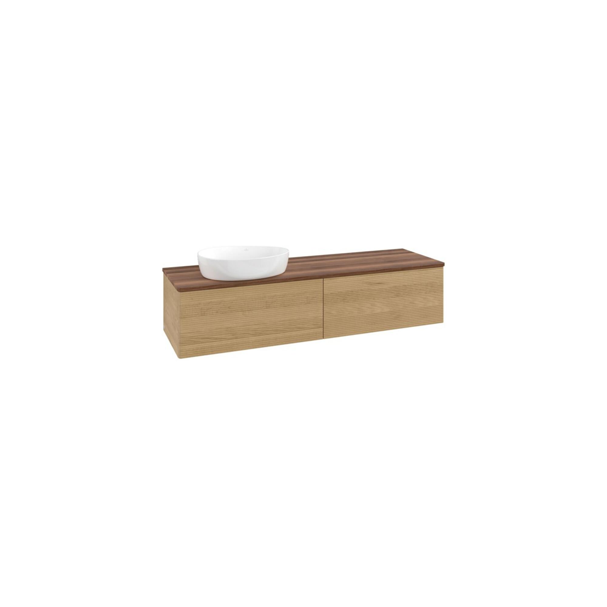 V&B Waschtischunterschrank Mit Frontstruktur -Beleuchtung Antao 160X50Cm, Wbp-Farbe W. Walnut, Honey Oak ; Villeroy & Boch (L37112HN)