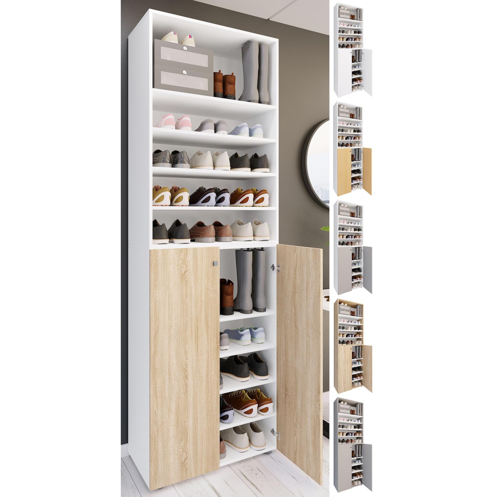 Vcm XL Holz GroßEr Schuhschrank Schuhregal Groß Stiefel DielenmöBel Lona 10 FäCher