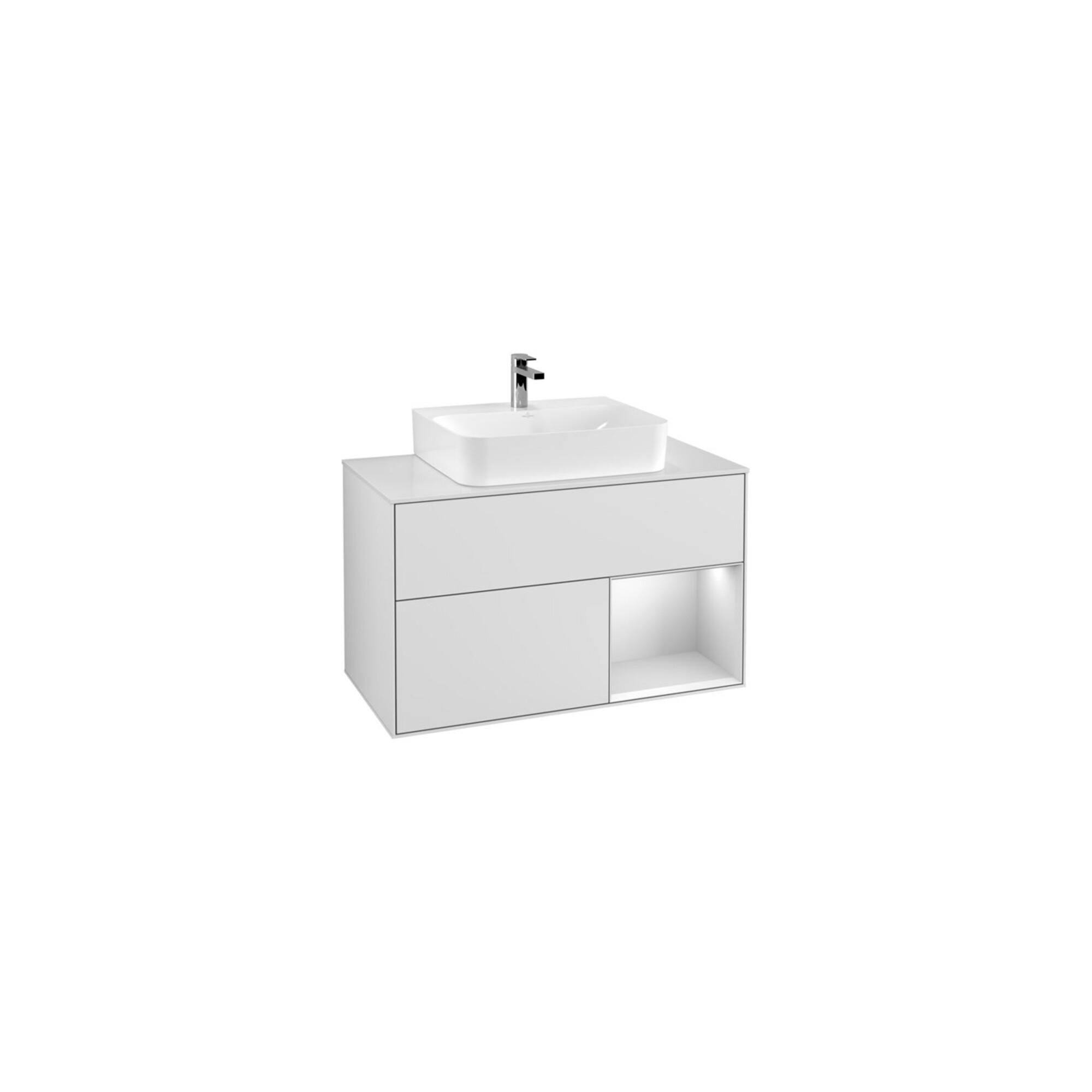 V&B Waschtischunterschrank Finion 100, Pl W M, Reg Re Wh. M Lac, Wh. M Lac ; Villeroy & Boch (F121MTMT)