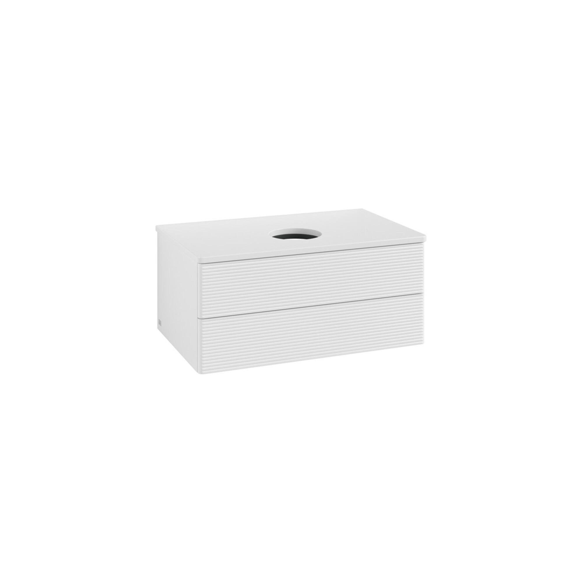 V&B Waschtischunterschrank Mit Frontstruktur -Beleuchtung Antao 80X36X50Cm, Wbp-Farbe Lac, Glo Wh. Lac ; Villeroy & Boch (L19110GF)