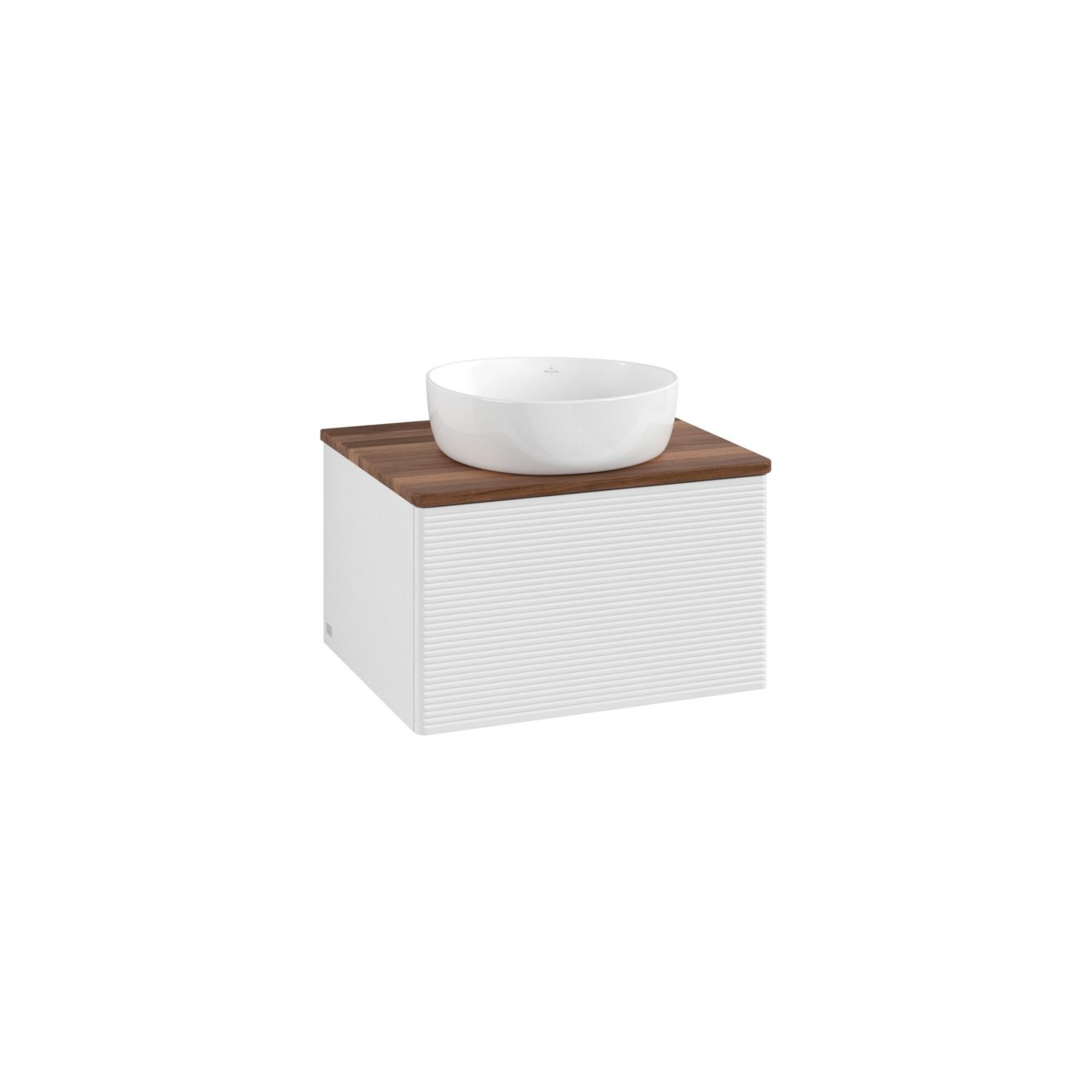 V&B Waschtischunterschrank Mit Frontstruktur -Beleuchtung Antao 60X36X50Cm, Wbp W. Wal, Glo Wh. Lac ; Villeroy & Boch (L29112GF)